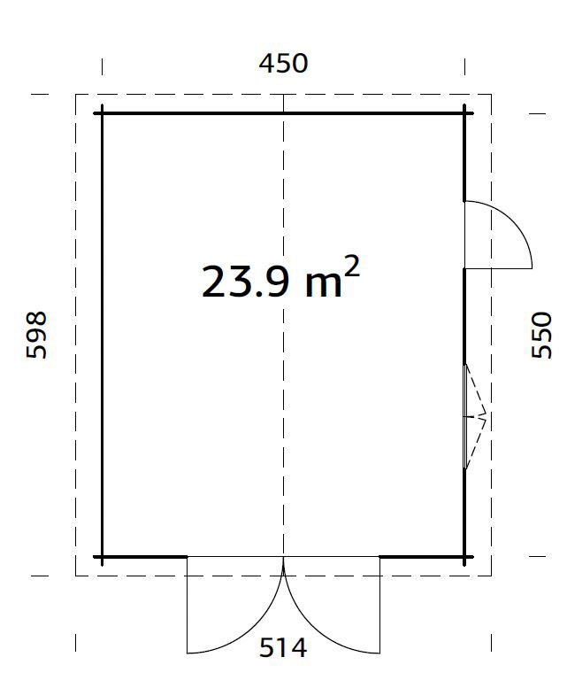 Palmako Garage »Roger«, BxTxH: 514x598x287 cm, mit Holztor, naturbelassen