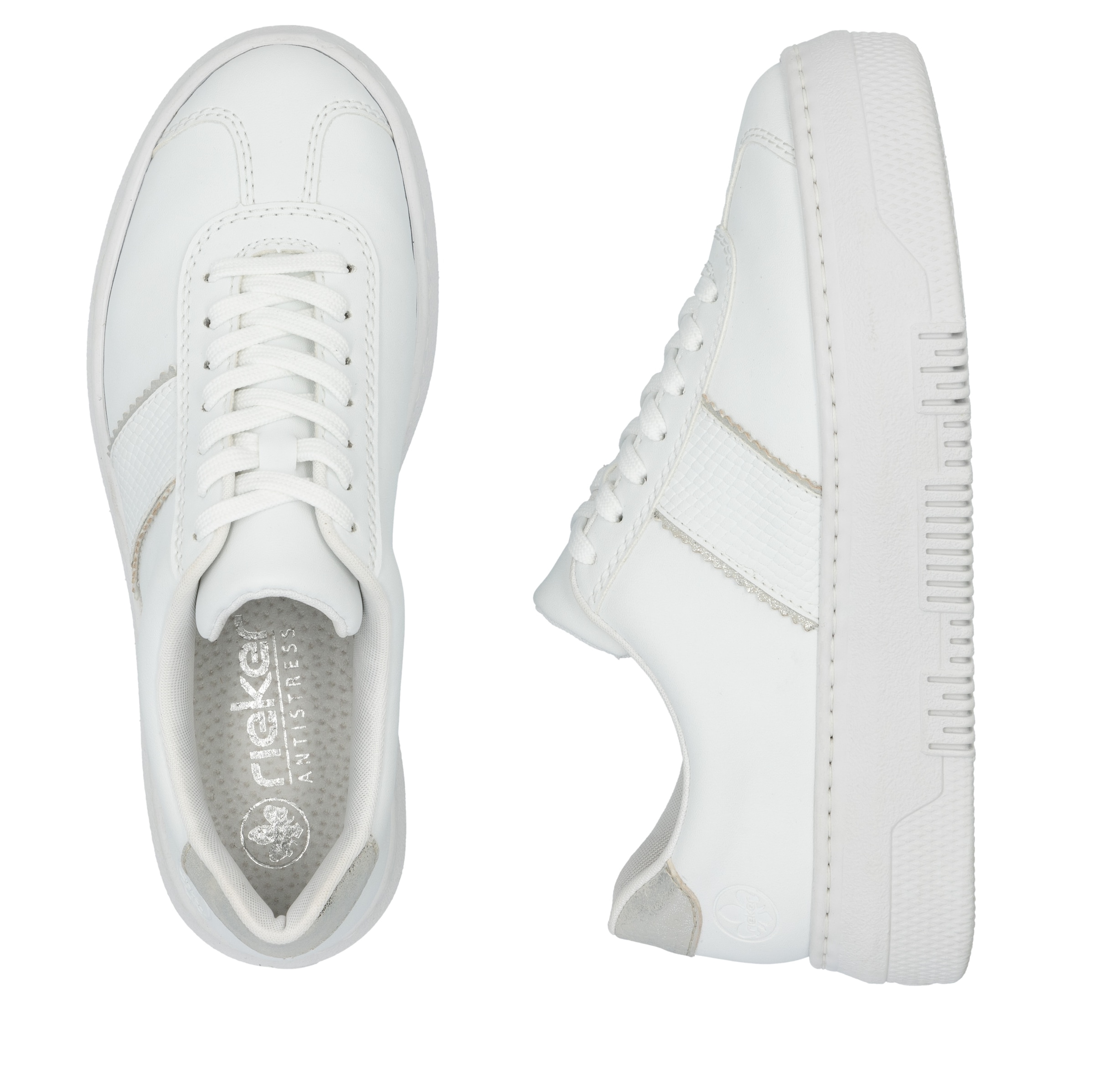 Rieker Plateausneaker, Schnürschuh, Halbschuh, Freizeitschuh mit gepolstertem Schaftrand