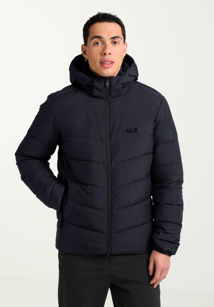 Jack Wolfskin Daunenjacke "COLONIUS JKT M RDS" mit Kapuze Daunenjacke, warm, winddicht und wasserabweisend