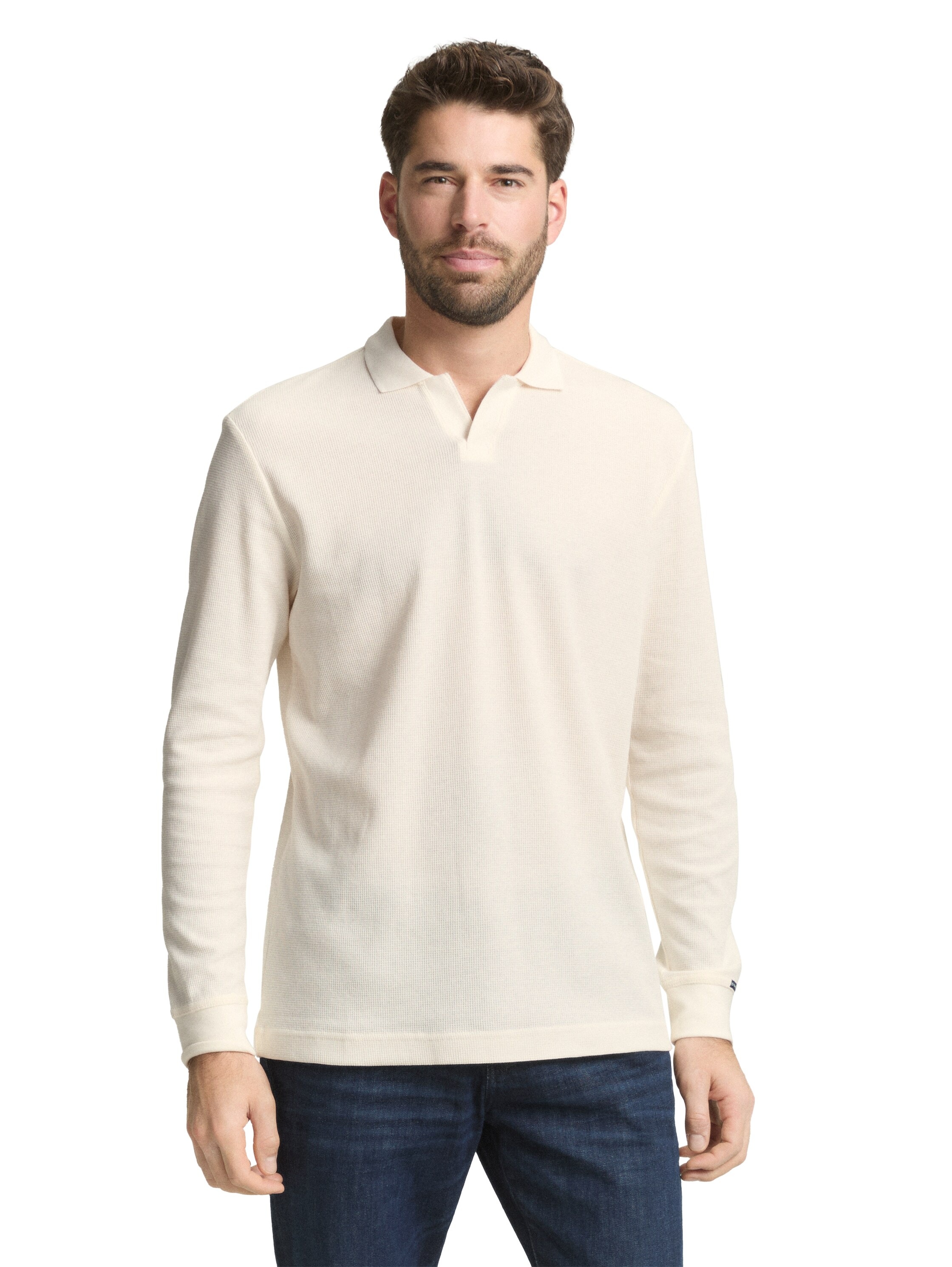 TOM TAILOR Langarm-Poloshirt mit Logo Stickerei günstig online kaufen