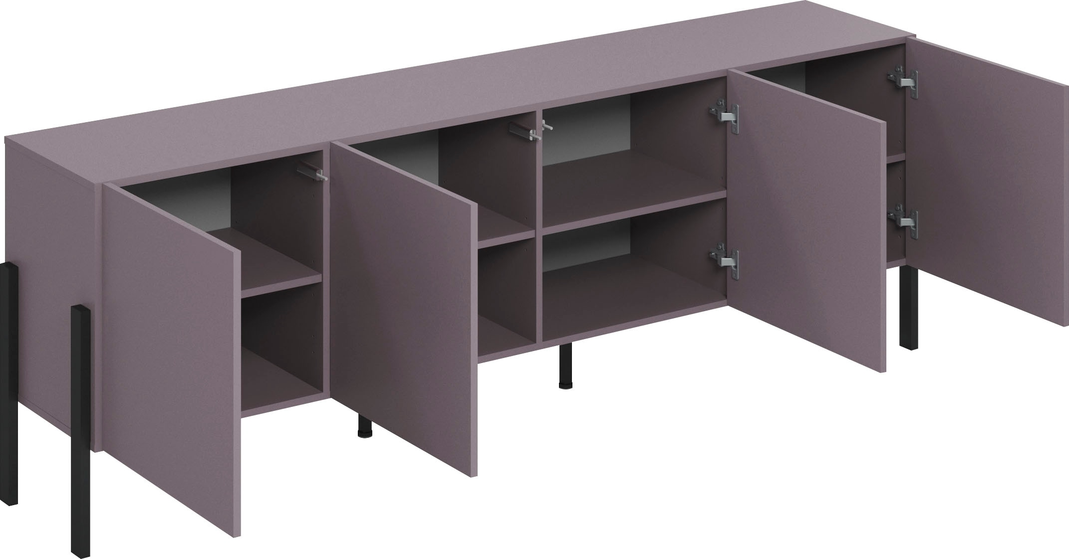 INOSIGN Kommode »Jukon,Breite 200 cm, moderne grifflose Kommode,4 Türen«, Sideboard, Anrichte viel Stauraum, push-to-open-Funktion