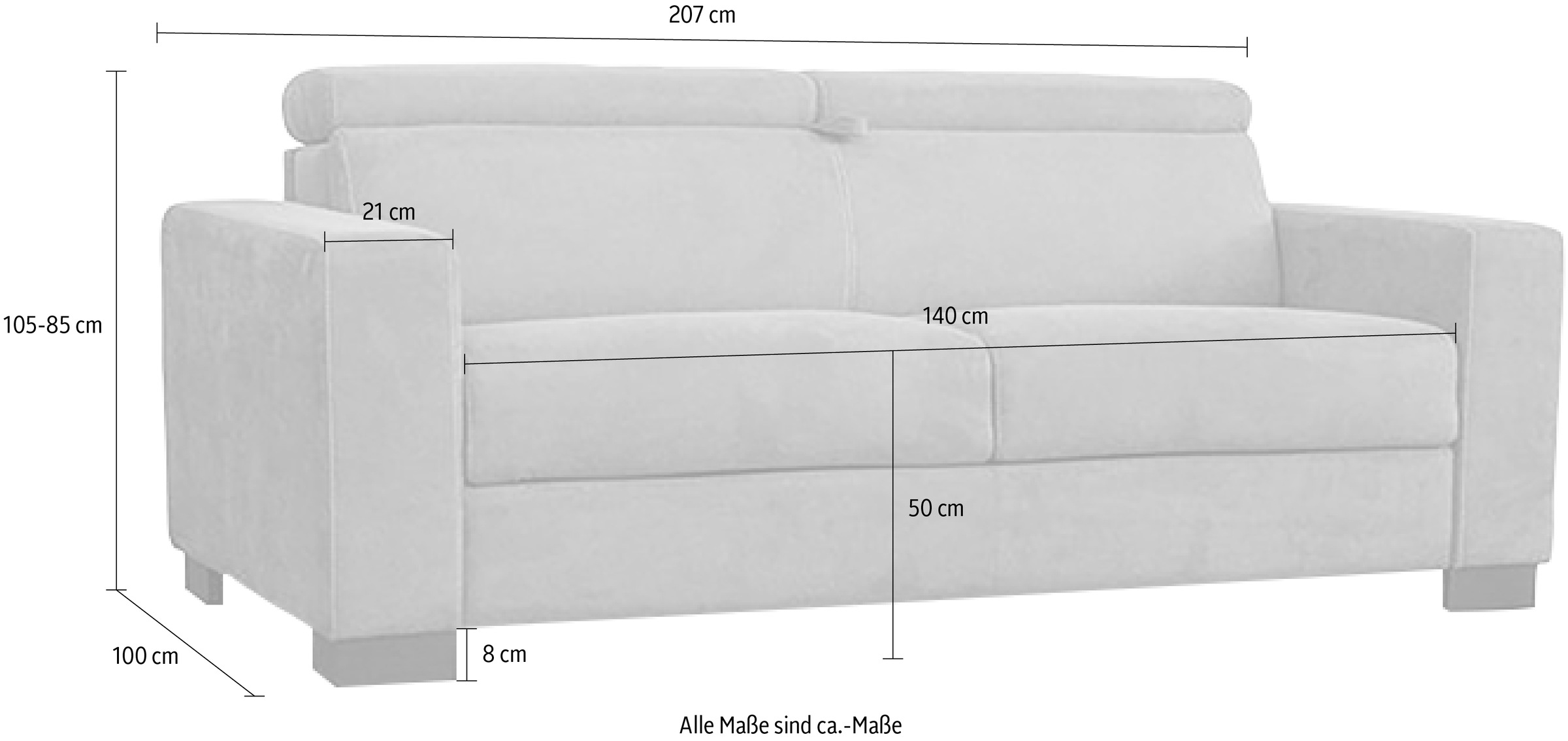 »Sorrent«, klappbaren Nias 140/209 Matratze cm und Italia inkl. Metallgestell, BAUR | Schlafsofa Liegefläche