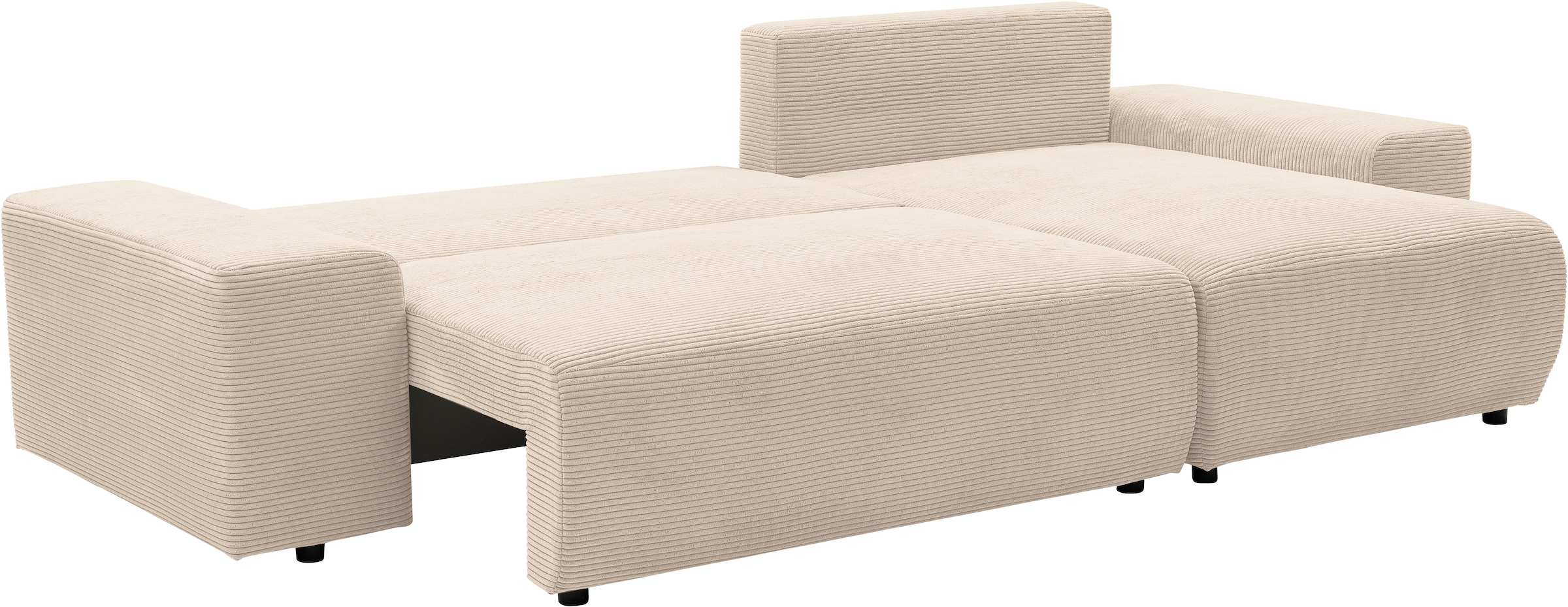 WERK2 Ecksofa »Amsterdam mit Bett & Bettkasten, viel Platz, modernes Design« Cord, L-Form, XXL, Schlaffunktion, Bettkasten