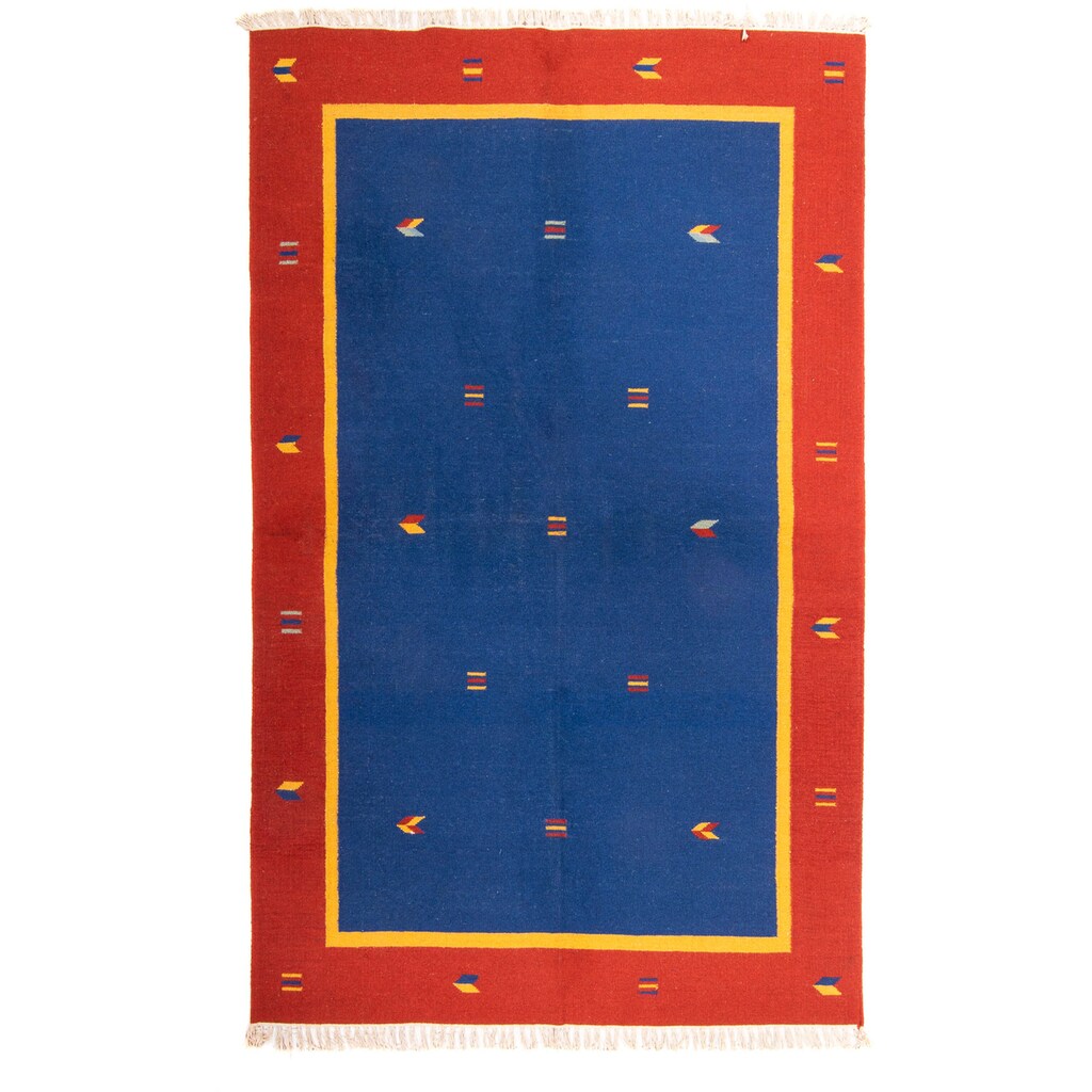 morgenland Wollteppich »Kelim - Trendy - 240 x 170 cm - dunkelblau«, rechteckig, Wohnzimmer, Einzelstück