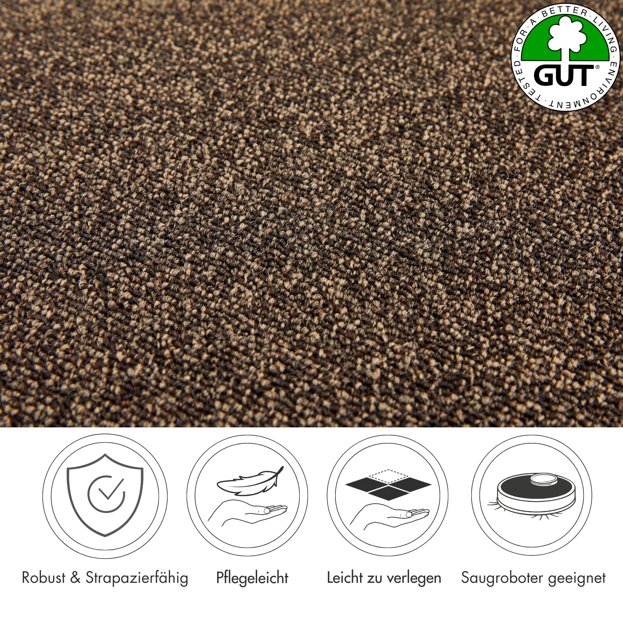 Thumbnail - Andiamo Teppichboden "Matz, Schlinge, Gesamthöhe 6 mm, Made in Belgium" rechteckig 6 mm Höhe meliert, Breite 400 cm oder...