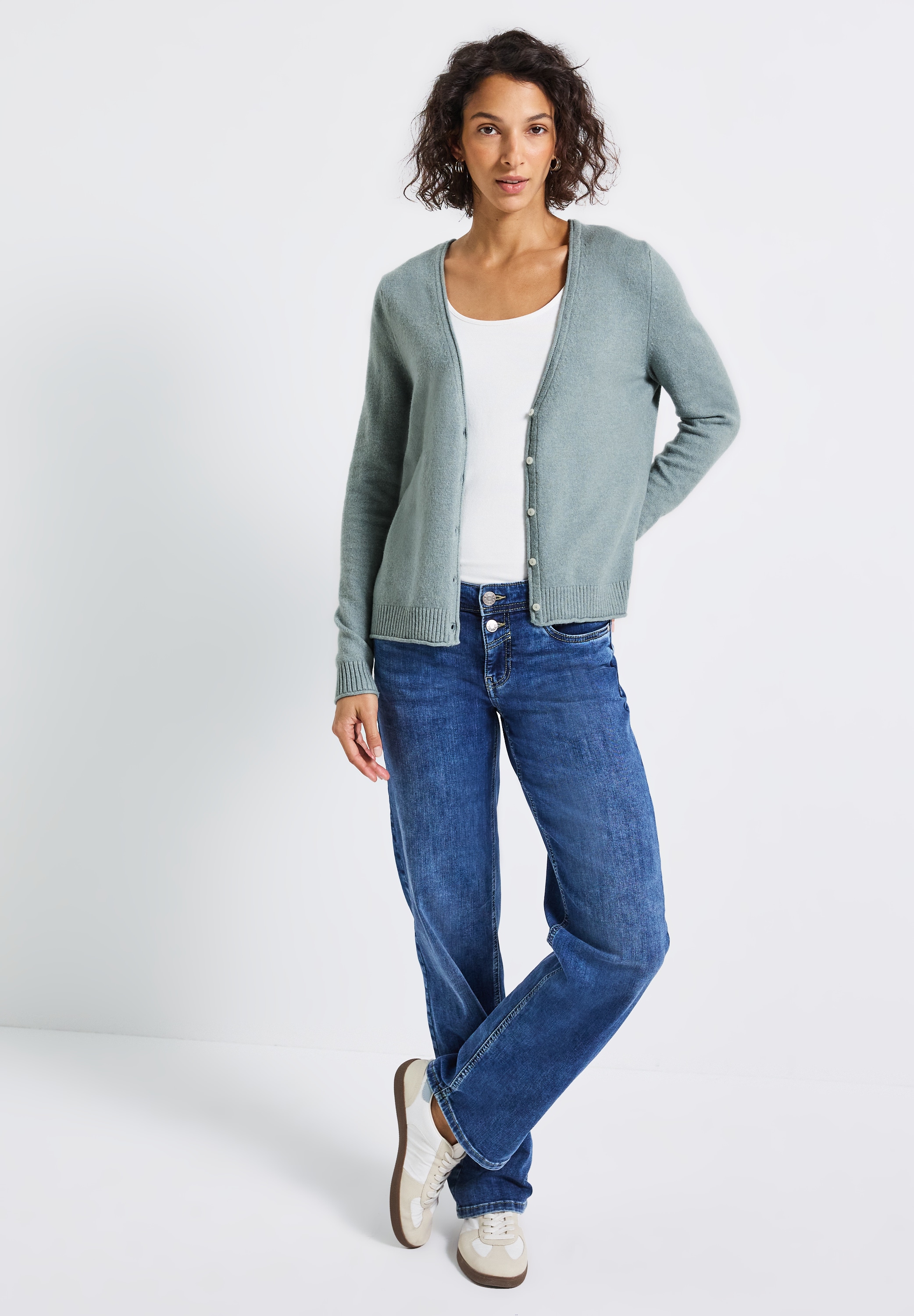 STREET ONE Cardigan, aus Baumwolle mit Stretchanteil