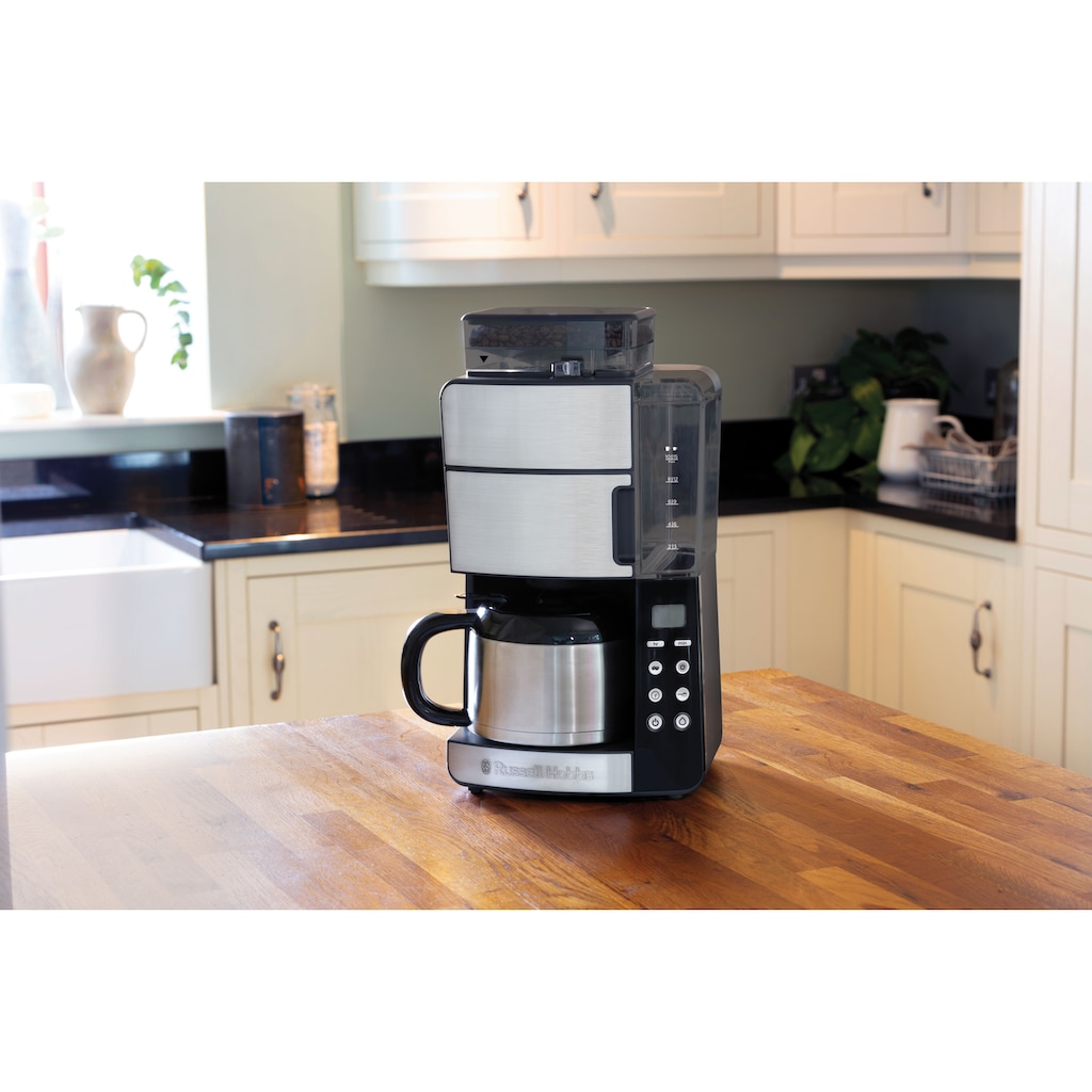 RUSSELL HOBBS Kaffeemaschine mit Mahlwerk »Grind & Brew 25620-56«, 1,25 l Kaffeekanne, Papierfilter, 1x4, mit Thermokanne