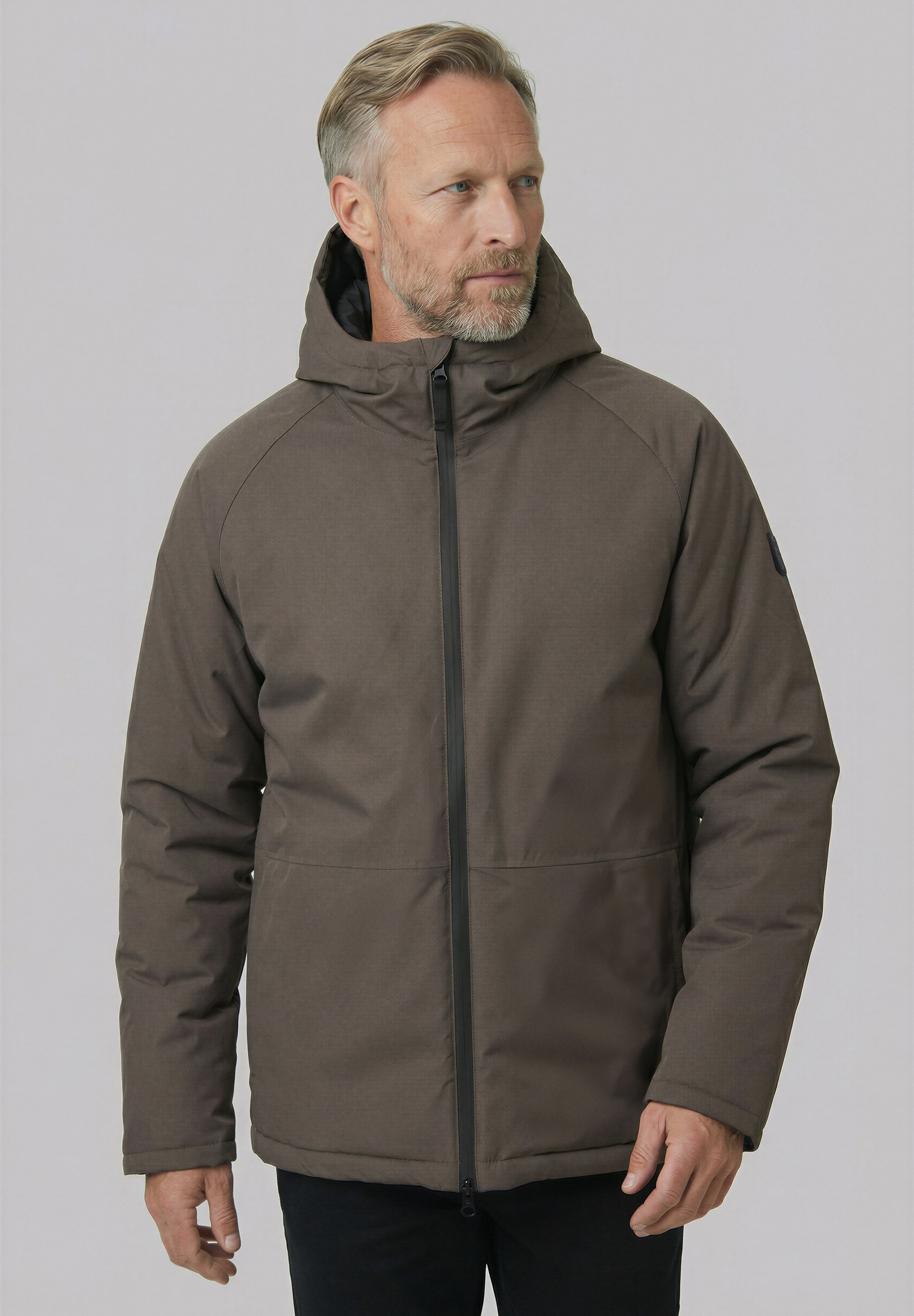 "Winterjacke DERBE ""Deutholm"", Herren, Gr. S, braun (morelslashjet schwarz), Jacken Winterjacke, Moderne Funktionsmaterialien, wasserdicht