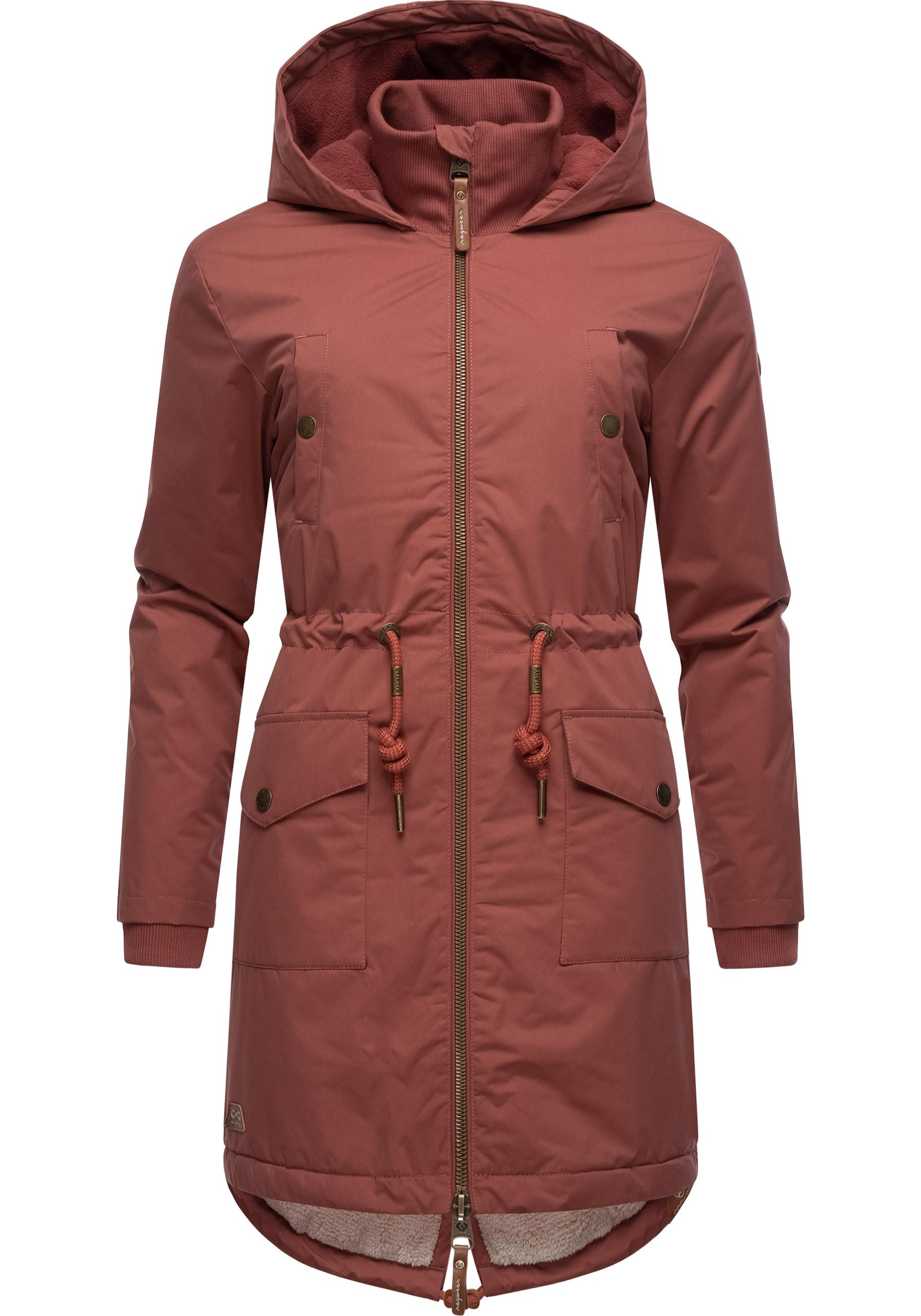 Ragwear Wintermantel »Crescend«, Wasserdichter Winterparka mit Kapuze und Teddyfleece