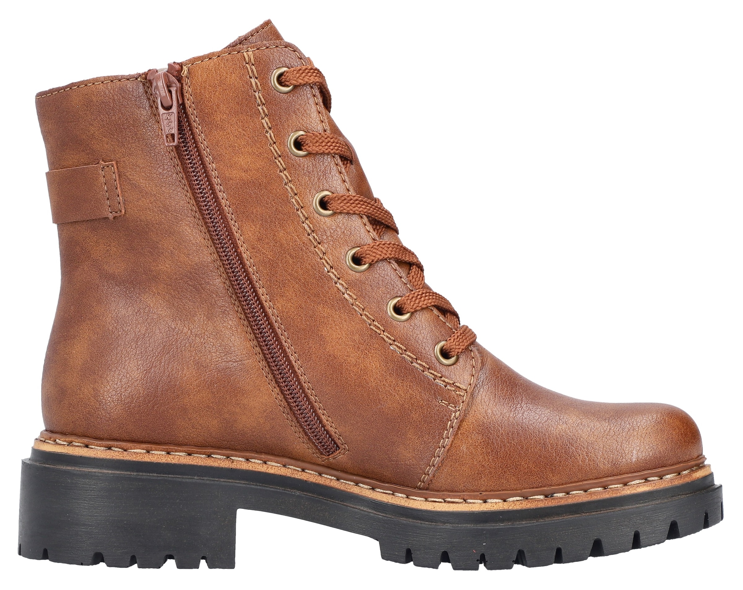 Rieker Schnürboots, Winterstiefel, Boots mit kontrastfarbener Rahmennaht