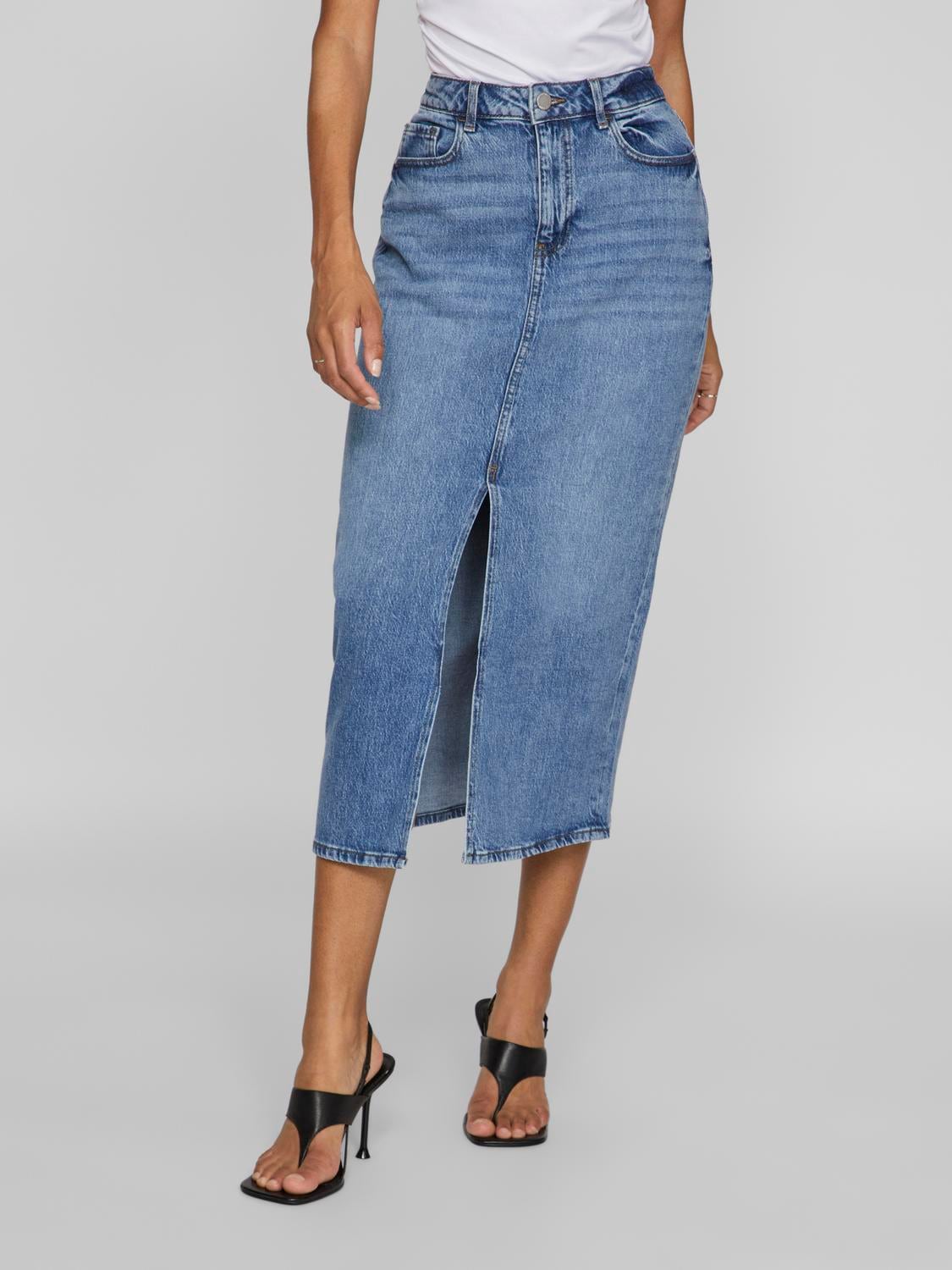 Vila Jeansrock "VIJAF HW MIDI DENIM SKIRT-NOOS" günstig online kaufen