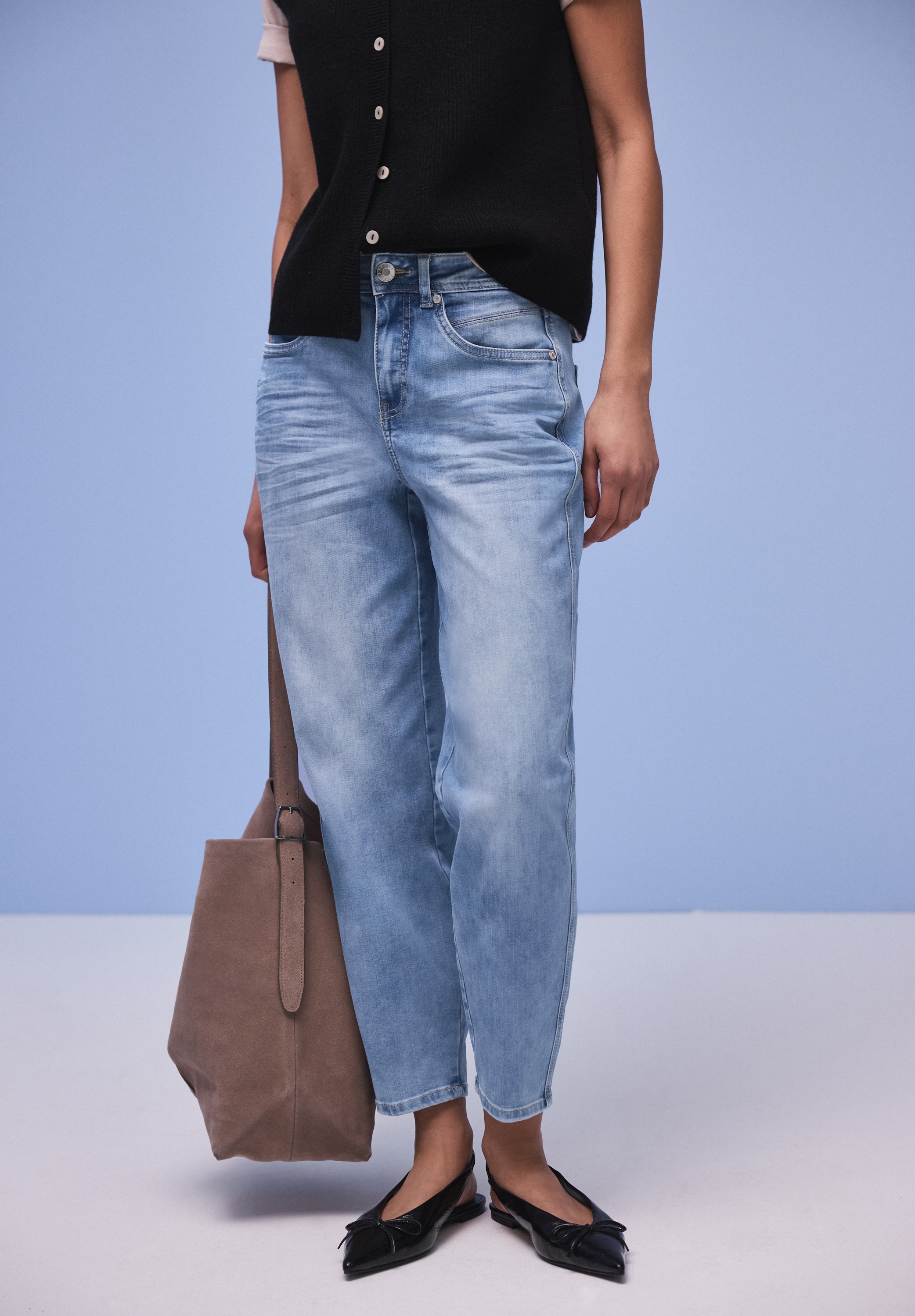 STREET ONE Loose-fit-Jeans "Style KARLIE" Barrel Legs, mit Viskose und Stre günstig online kaufen