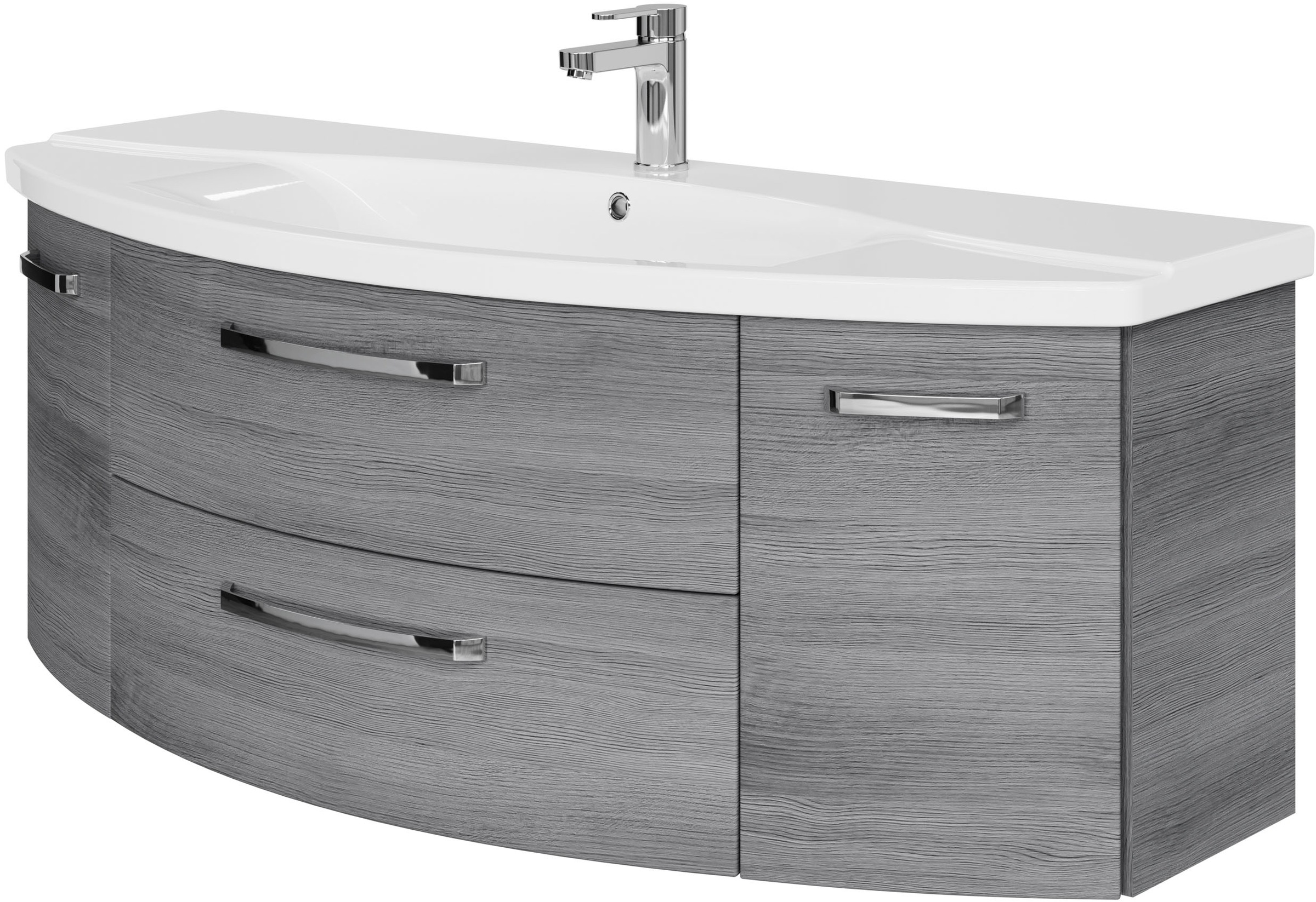 Saphir Badmöbel-Set »Serie 4010 4-teilig Keramik-Waschtisch mit LED-Spiegelschrank«, (Set), Badezimmer Set mit Unterschrank, Hängeschrank, inkl. Türdämpfer