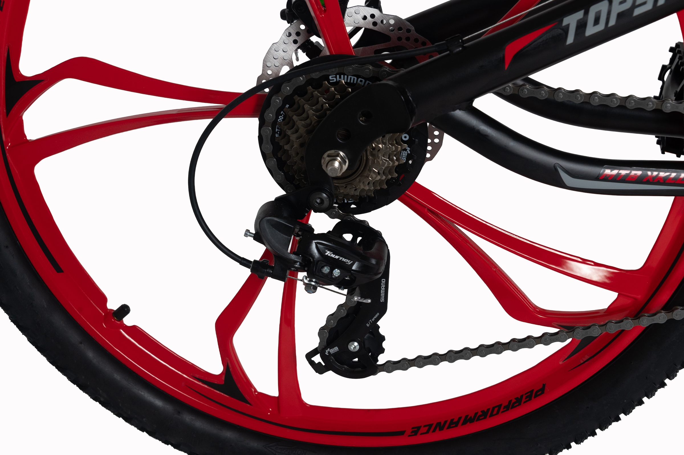 WYLD Mountainbike »WYLD Mountainbike Fully 26'' Topspin schwarz-rot« 21 Gang Shimano Tourney Schaltwerk Kettenschaltung