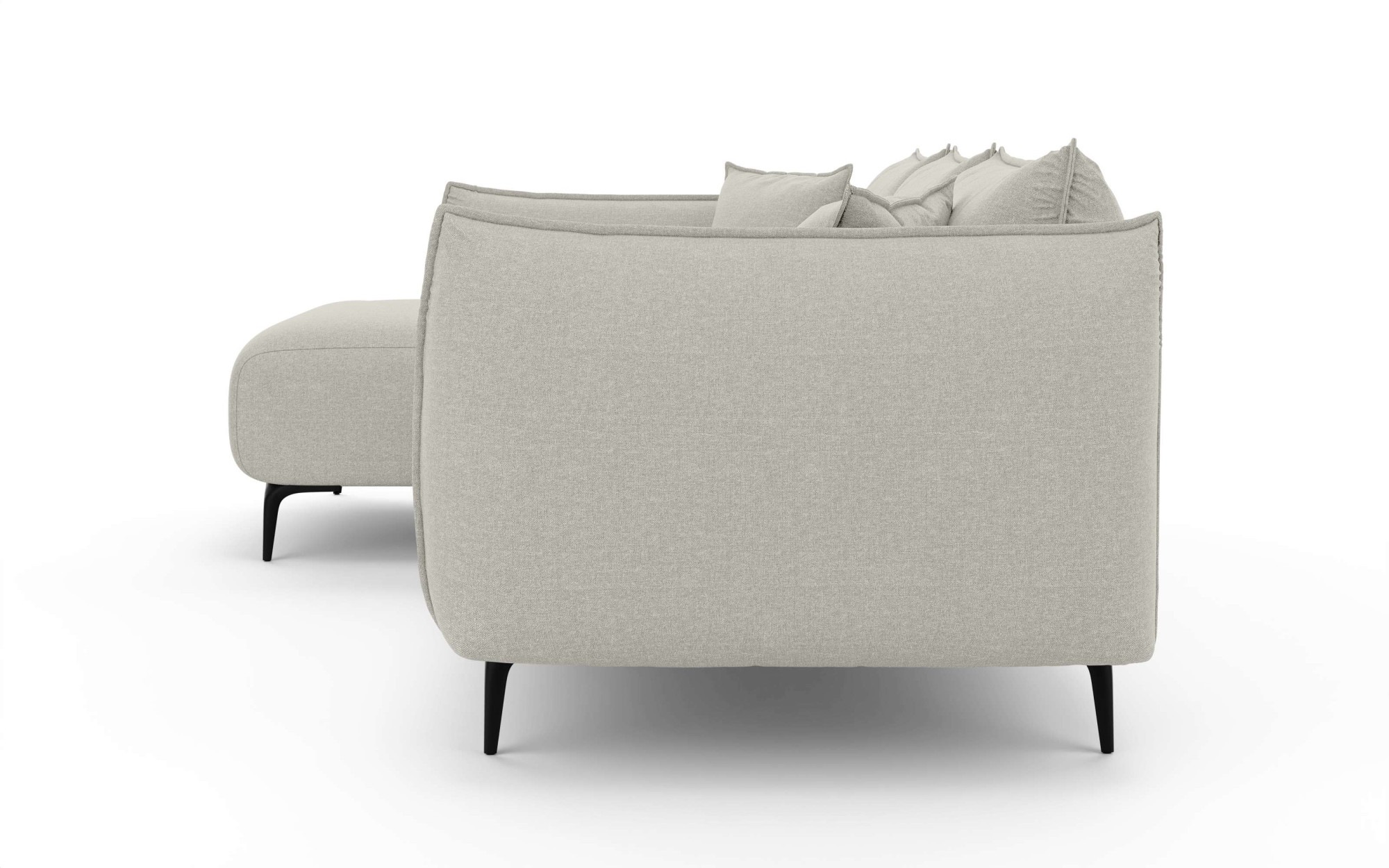 LeGer Home by Lena Gercke Ecksofa »Adelita mit Ottomane links oder rechts bestellbar, B/H/T 270/97/168«, L-Form mit Wellenunterfederung, enthält 2 Zierkissen