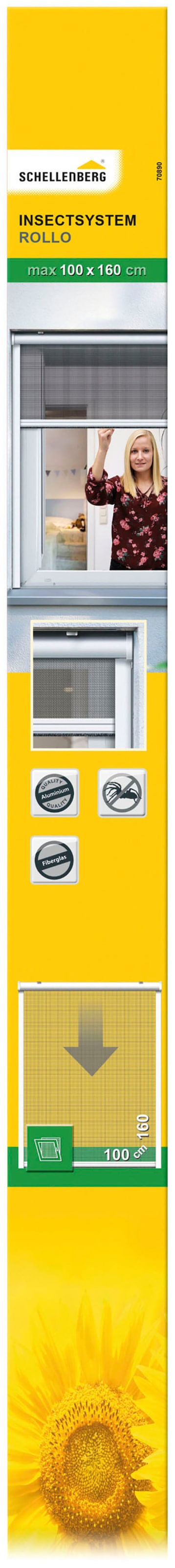 SCHELLENBERG Insektenschutzrollo »für Fenster«, Fliegengitter verschraubt, 100 x 160 cm, weiß, 70890