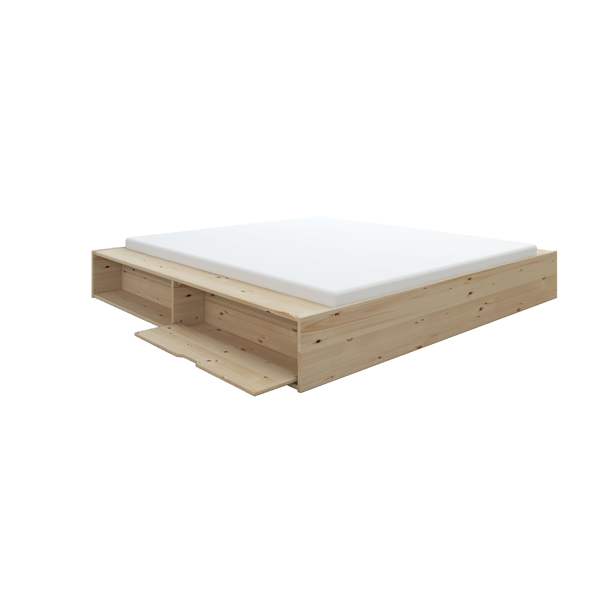 Home affaire Stauraumbett »Erno, Massivholzbett, Futonbett, 275KG belastbar«, (Breite/ Belastbarkeit: 120cm/275 KG, 180cm/275 KG), mit Lattenrost, Massivholz, FSC® zertifiziert, viel Stauraum + Ablagen