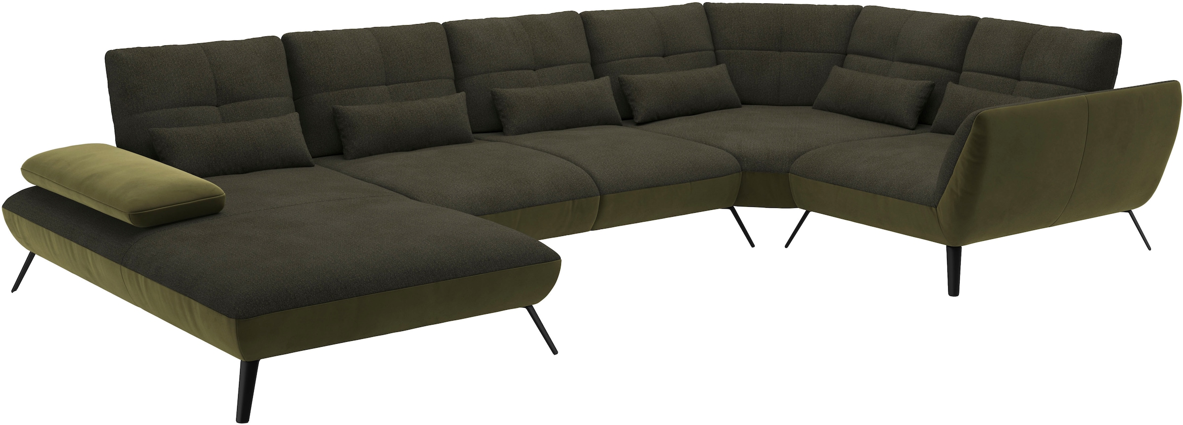 Places of Style Wohnlandschaft »Mikado U-Form«, inkl. Sitztiefenverstellung und Armteilverstellung