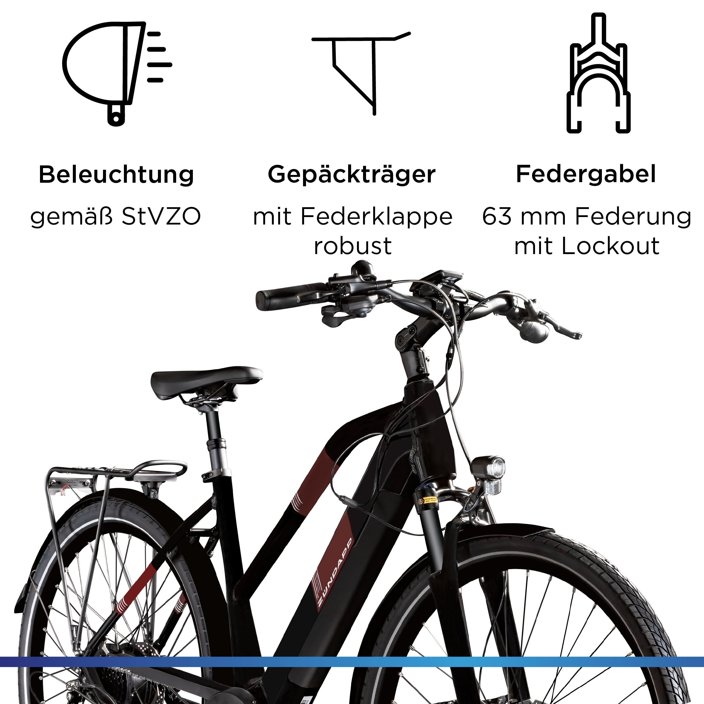 Zündapp E-Bike »Z810«, 8 Gang, Shimano, Altus RD-M310, Heckmotor 250 W