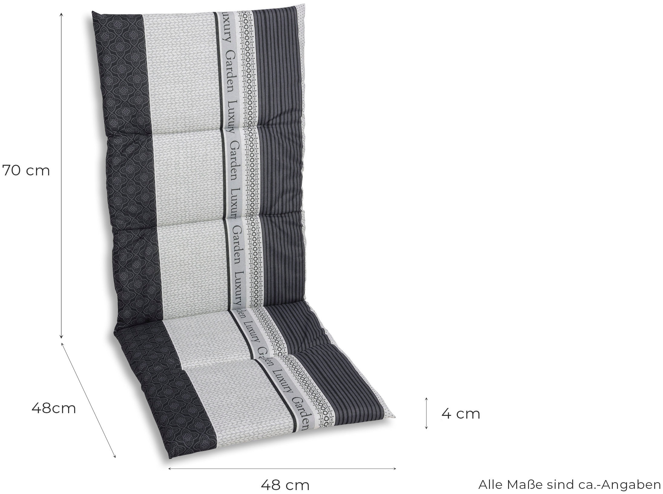 GO-DE Hochlehnerauflage »Amalfi, TOPSELLER!«, 118x48 cm