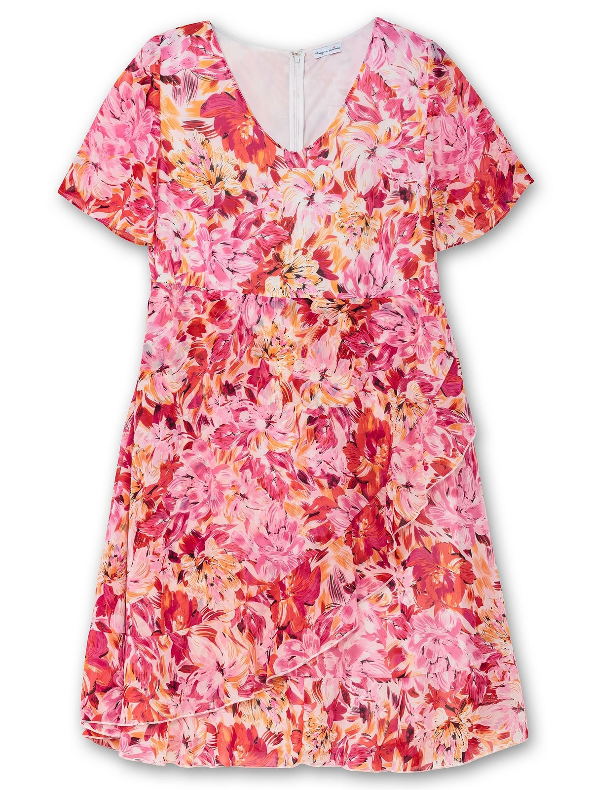 sheego by Joe Browns Chiffonkleid »Große Größen«, mit Blumendruck und Flügelärmeln