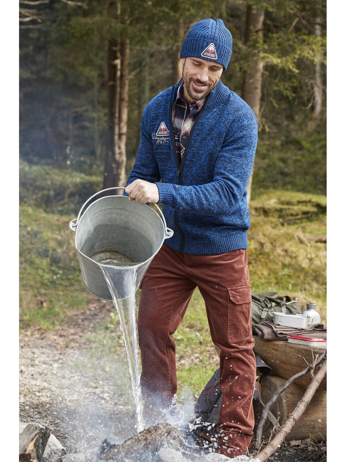 Jan Vanderstorm Strickjacke »Strickjacke mit Mütze APKE«