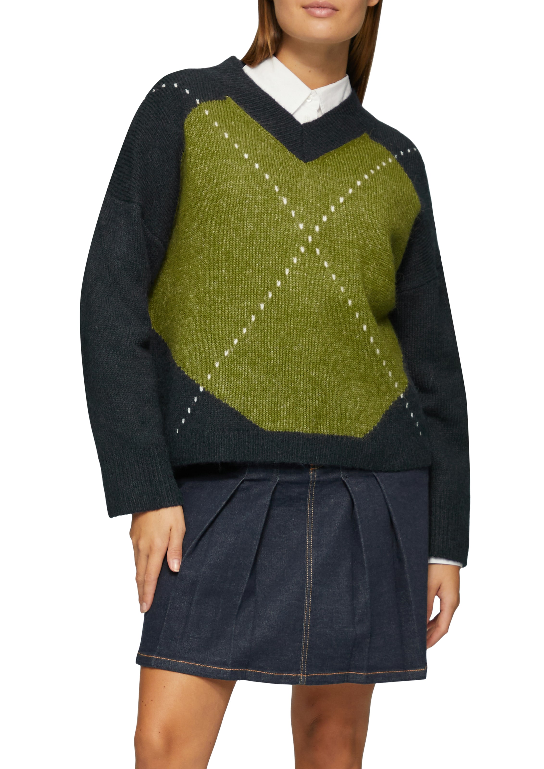 s.Oliver Strickpullover, mit V-Ausschnitt und Muster