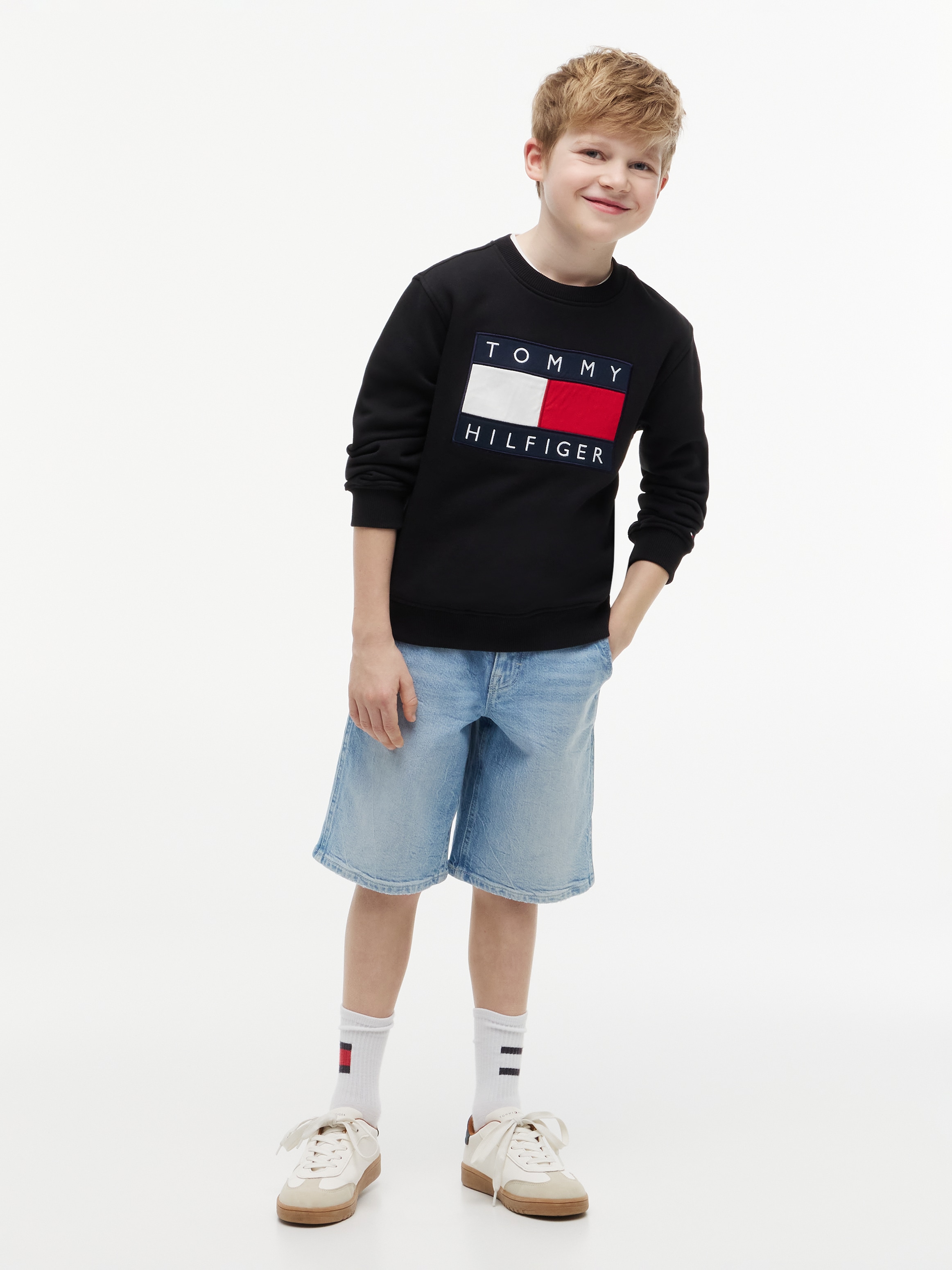 Tommy Hilfiger Sweatshirt , Regular Fit, Kinder bis 16 Jahre, Logo-Applikation
