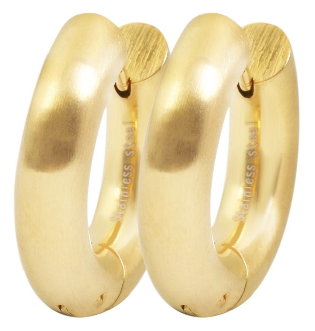 Adelia´s Paar Creolen »Neuheit 2025 - Damen Creolen aus mattem Edelstahl Ø 12 mm«