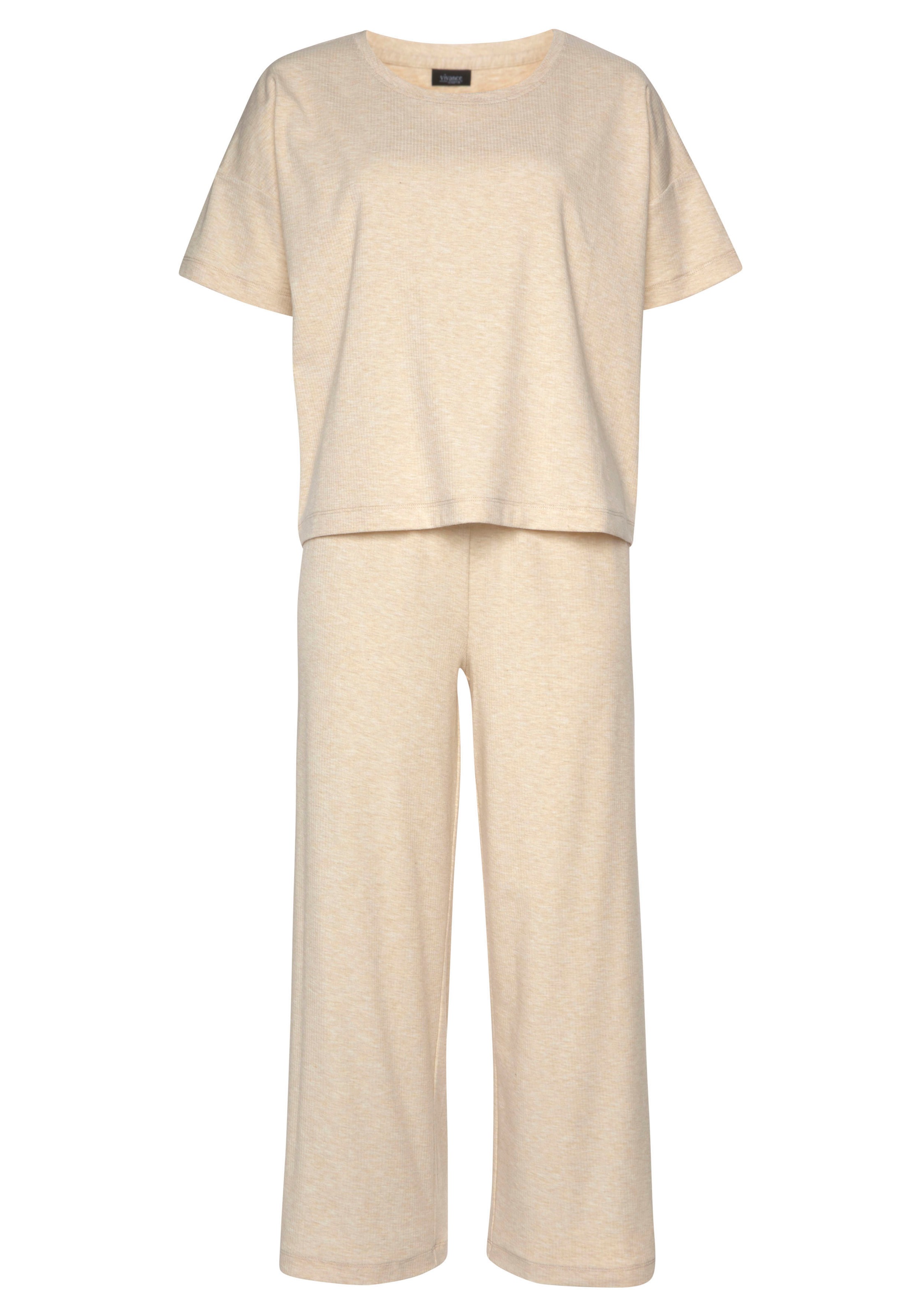 Vivance Dreams Pyjama, (2 tlg.), in weicher Ripp-Qualität günstig online kaufen