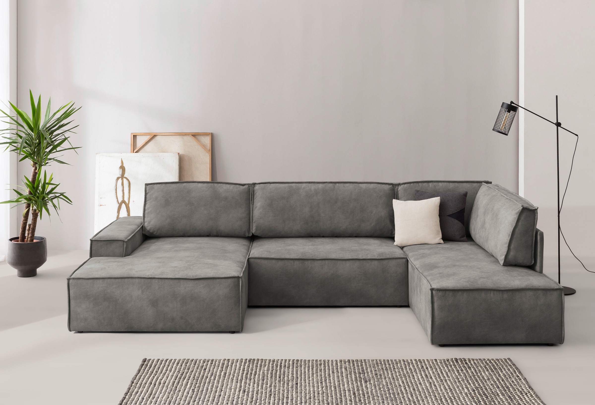 Home affaire Wohnlandschaft "SHERWOOD 329 cm, U-Form, Schlafsofa,", Schlaff günstig online kaufen