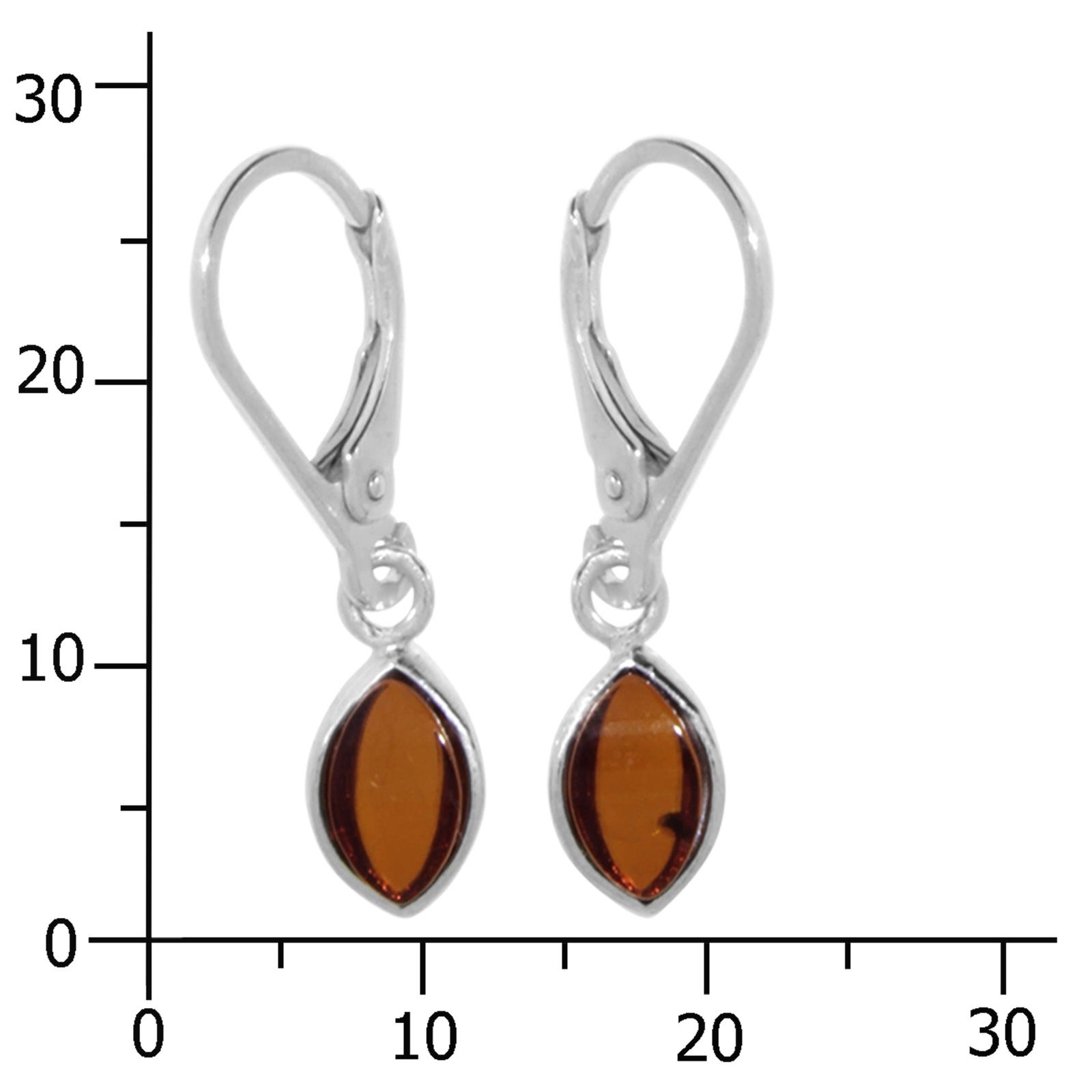 OSTSEE-SCHMUCK Paar Ohrhänger »Ostsee-Schmuck Ohrhänger Classic 8 x 4 mm«, (2 tlg.)