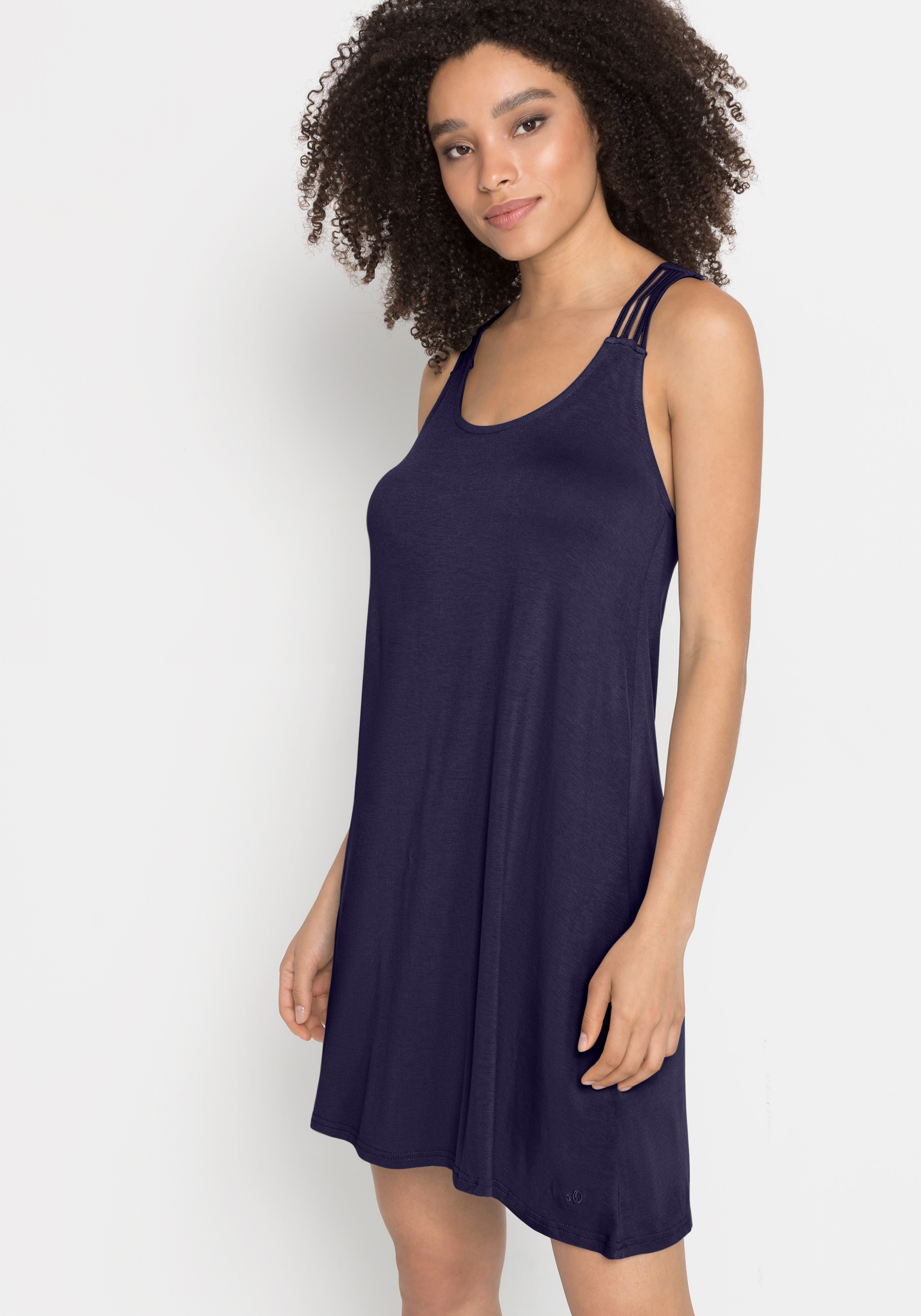 s.Oliver Strandkleid mit besonderem Trägerdesign, Minikleid, Sommerkleid
