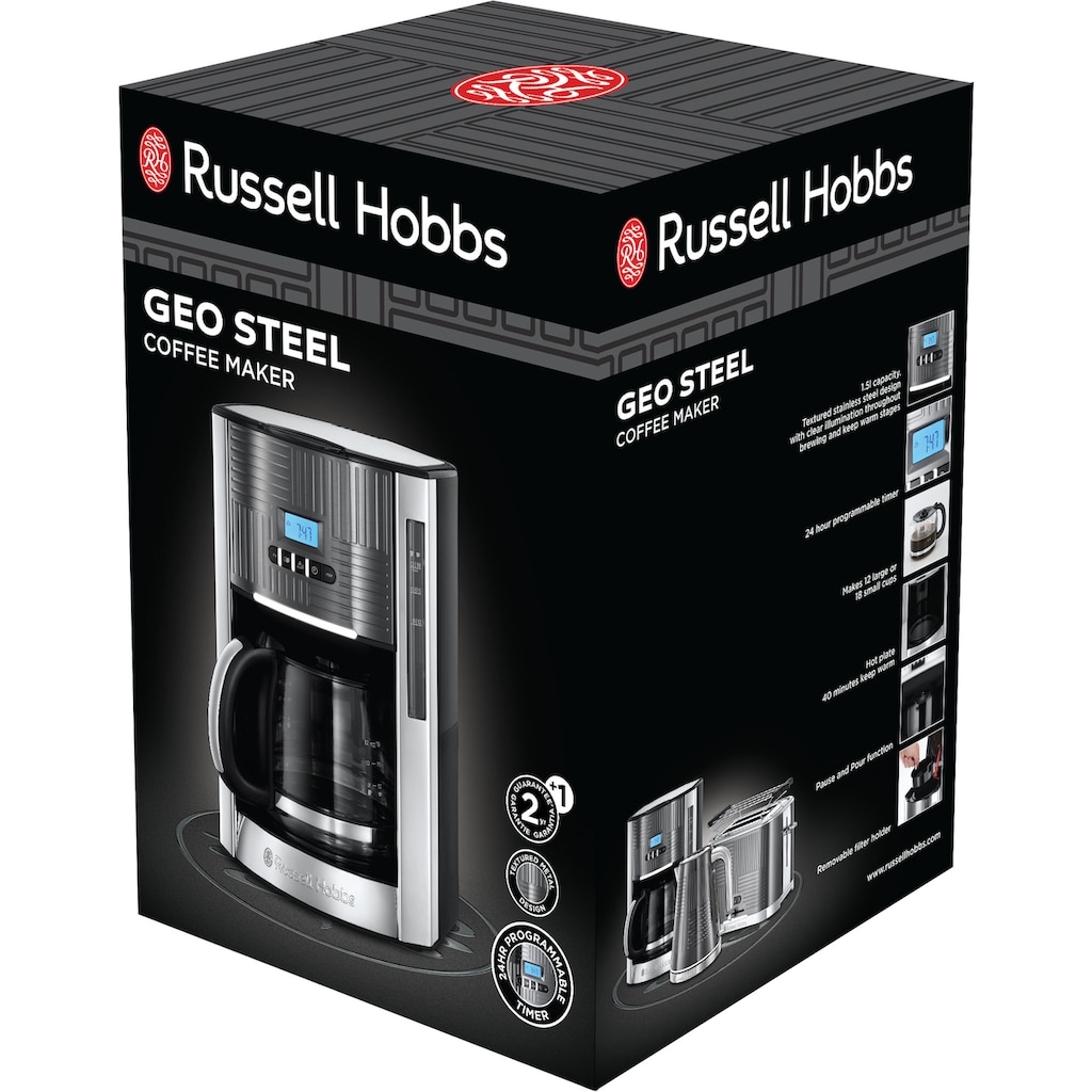 RUSSELL HOBBS Filterkaffeemaschine »Geo Steel 25270-56«, 1,5 l Kaffeekanne, Papierfilter, 1x4