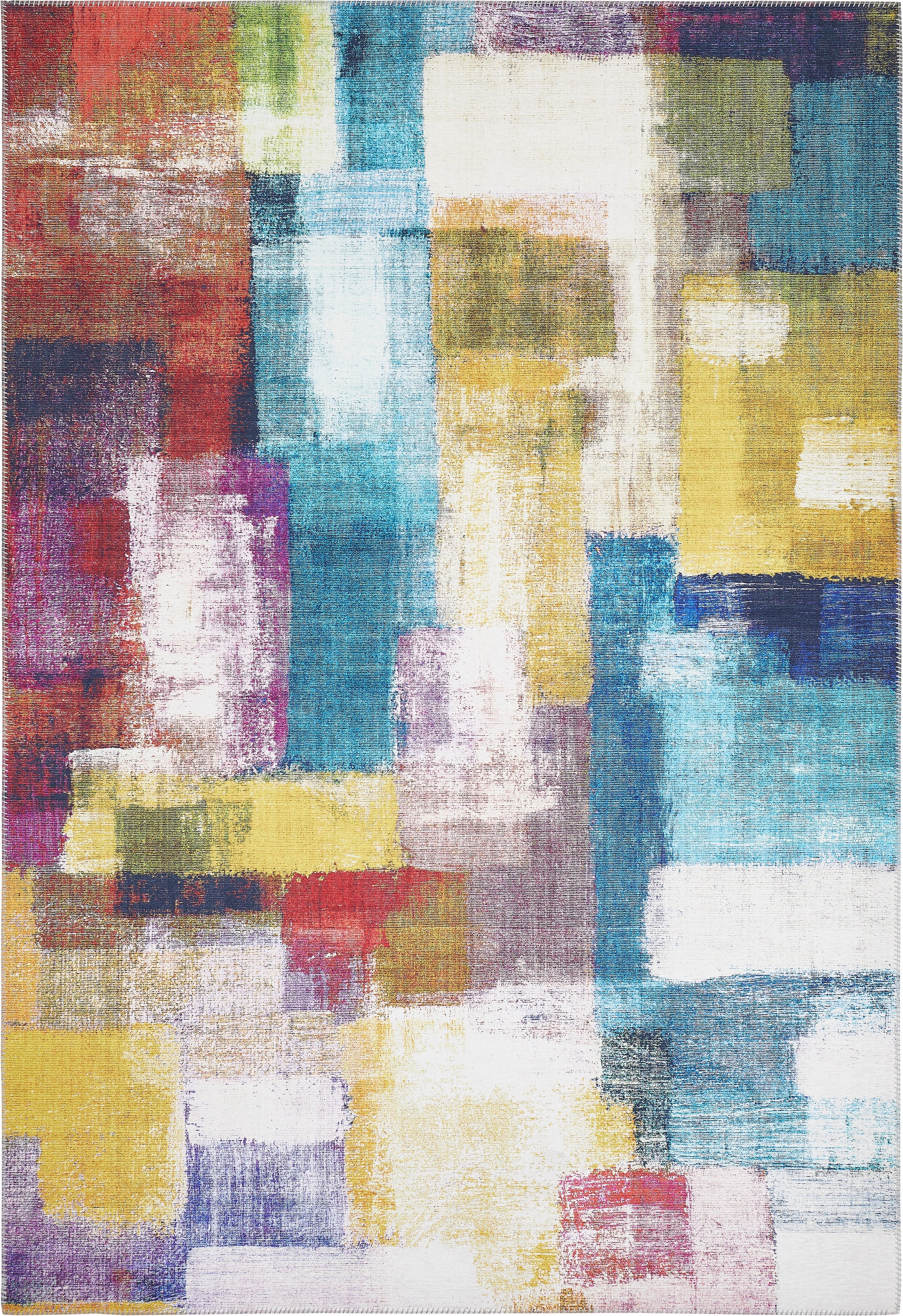 Thumbnail - LUXOR living Teppich "Prima 2" rechteckig 7 mm Höhe Kurzflor, Patchwork Muster, Vintage Design, Wohnzimmer