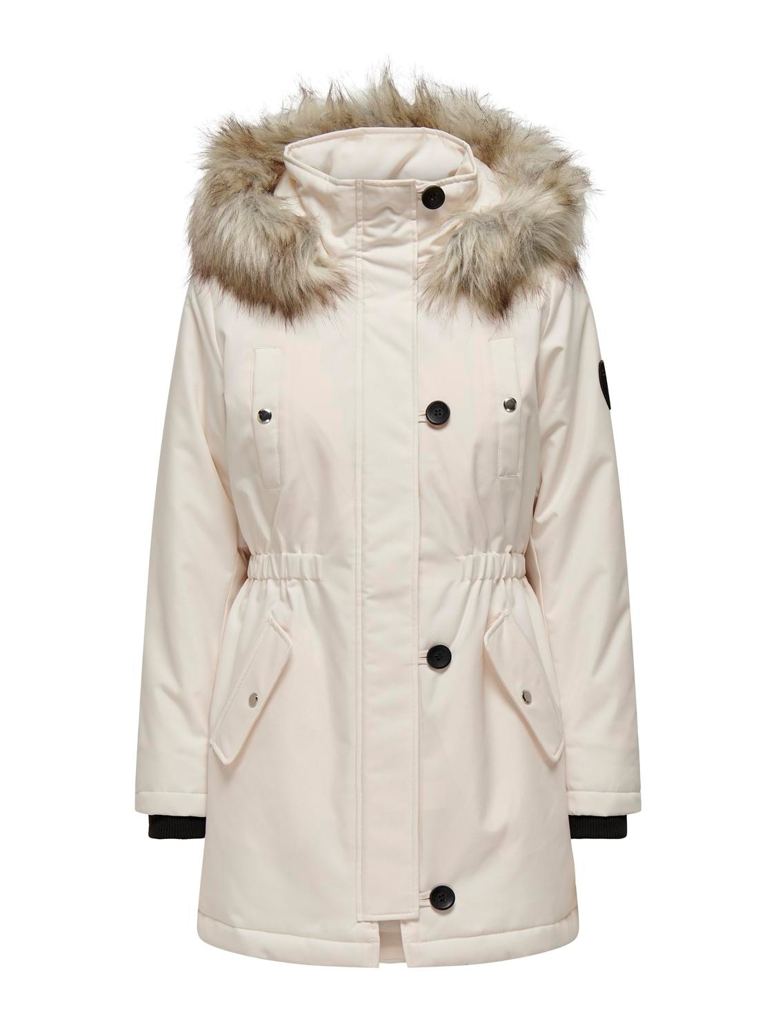 ONLY Parka »ONLIRIS FUR WINTER PARKA LIFE CC OTW«, mit Kapuze, mit verdeckter Knopfleiste