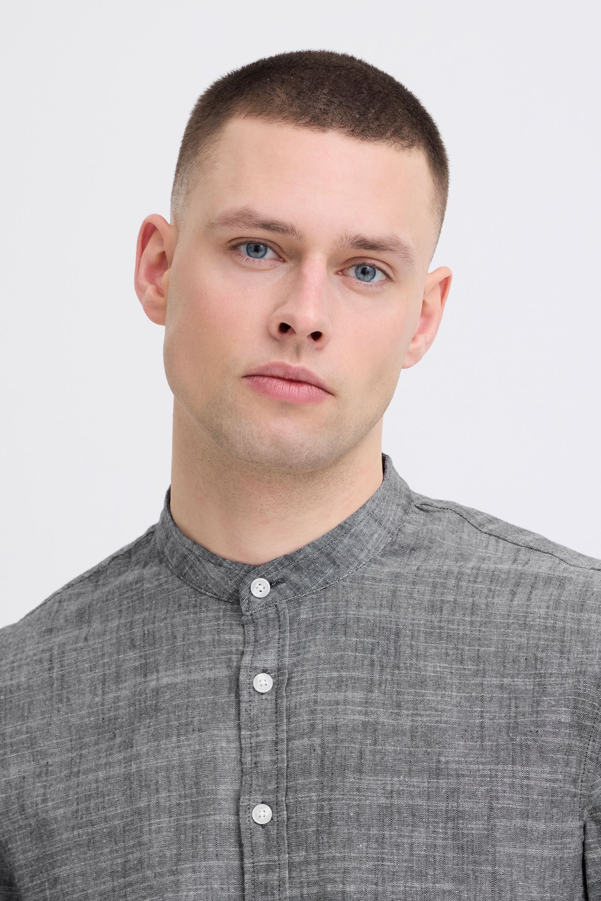 Blend Langarmhemd »BHDaris« Meliertes Langarmhemd mit Mandarinkragen