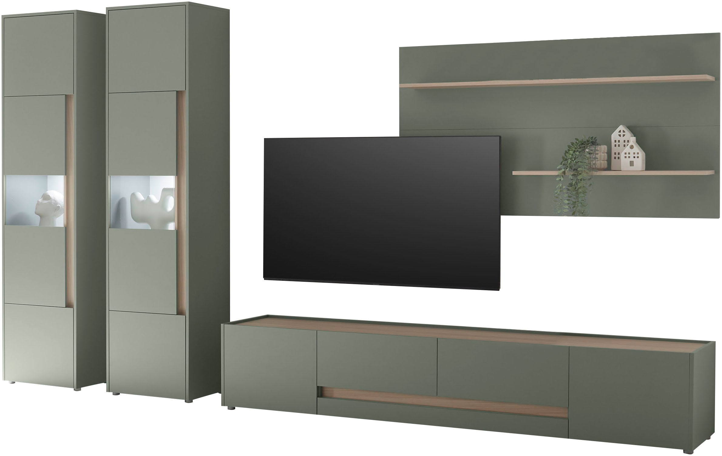 Home affaire Wohnwand »City/Giron, moderne Anbauwand, Komplettset in vielen Farben verfügbar« Set, 4 Stk. tlg.