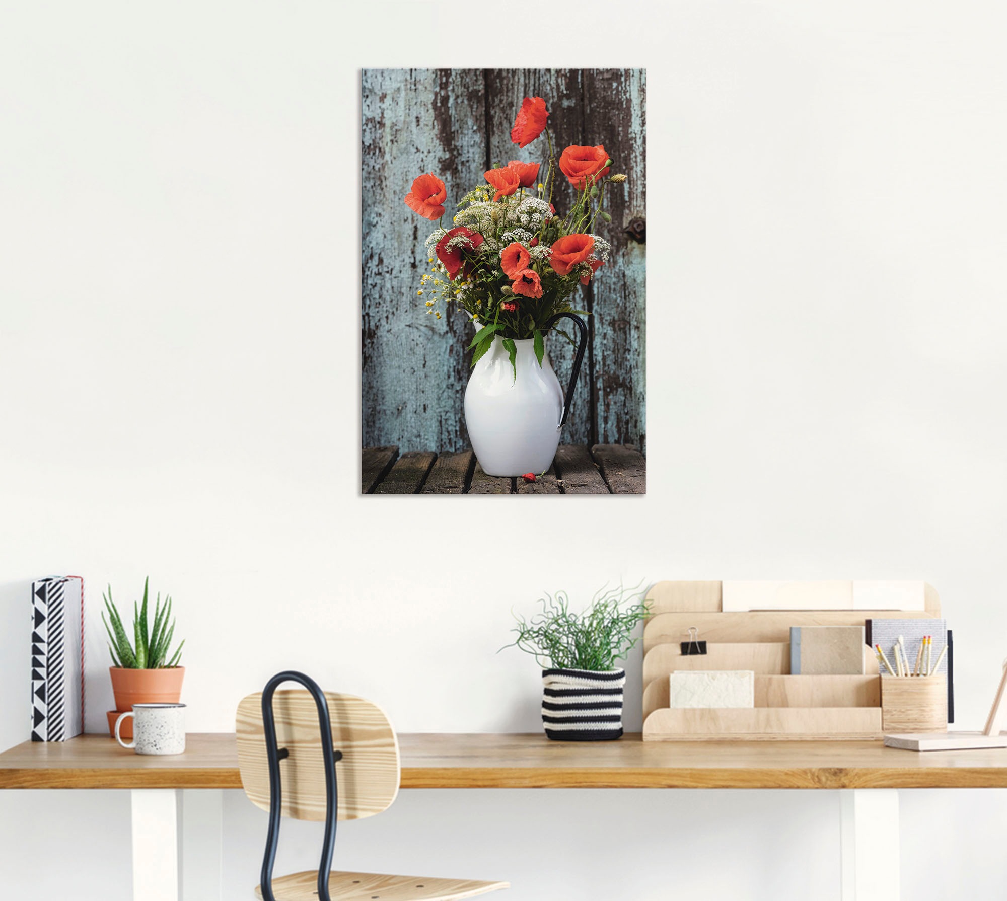 Artland Wandbild »Krug mit Mohnblumen«, Blumen, (1 St.), als Alubild, Outdoorbild, Leinwandbild, Poster in verschied. Größen