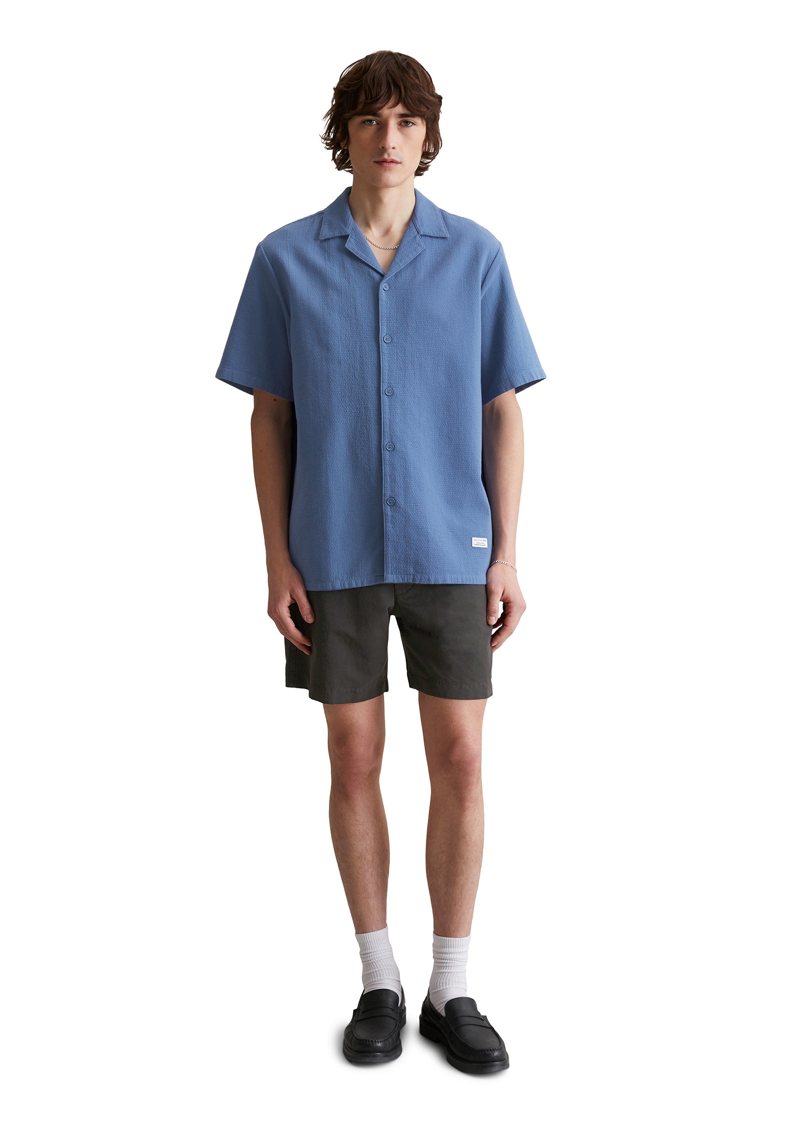 Marc O'Polo DENIM Kurzarmhemd »fein strukturiert aus Bio-Baumwolle«