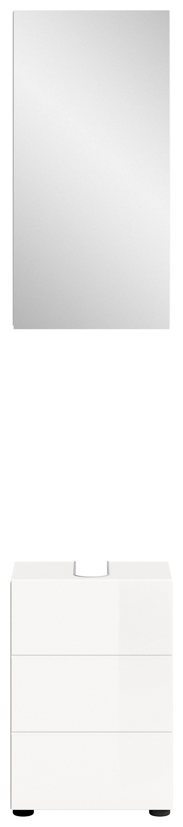 welltime Badmöbel-Set "BIEL, TOPSELLER, 2 teilig, inkl. Beleuchtung, MDF Fr günstig online kaufen