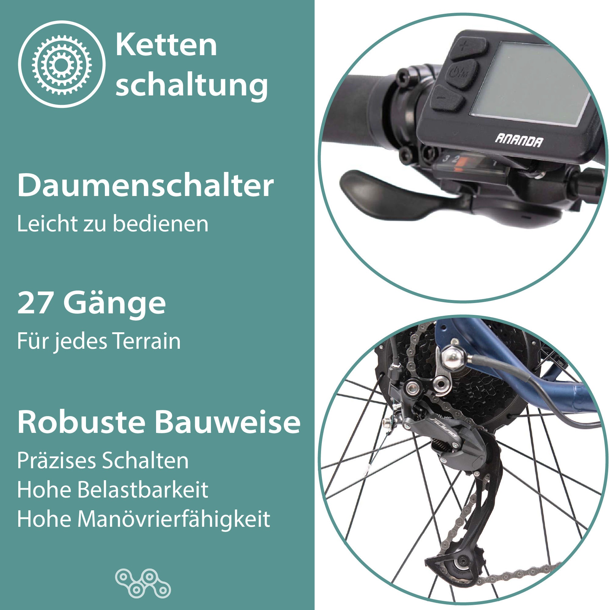 Tretwerk E-Bike »Bolt«, Shimano, Heckmotor 250 W, Pedelec, Elektrofahrrad für Damen u. Herren, MTB