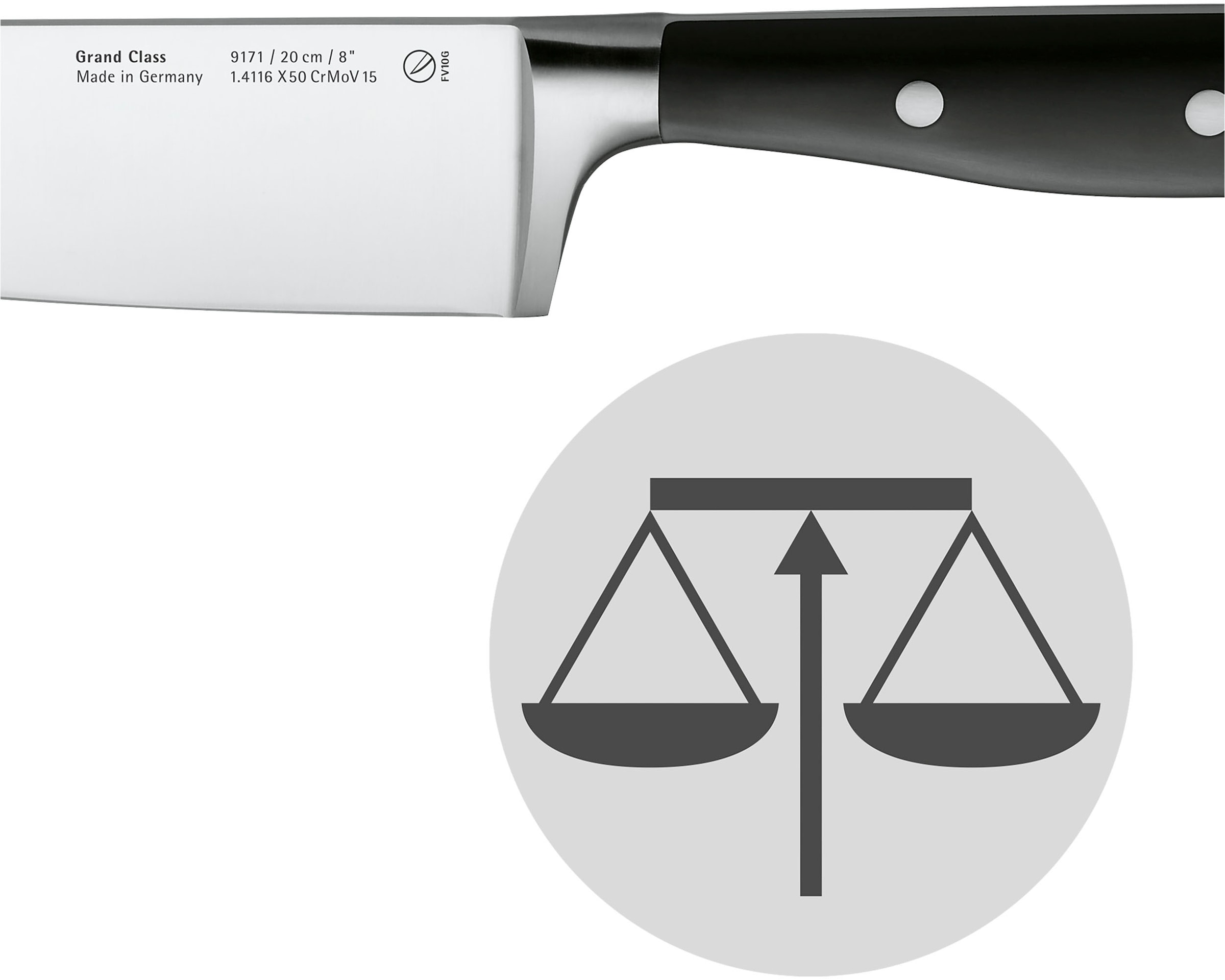 WMF Kochmesser »Grand Class«, (1 tlg.), langanhaltende Schärfe, handgeschmiedeter Spezialklingenstahl