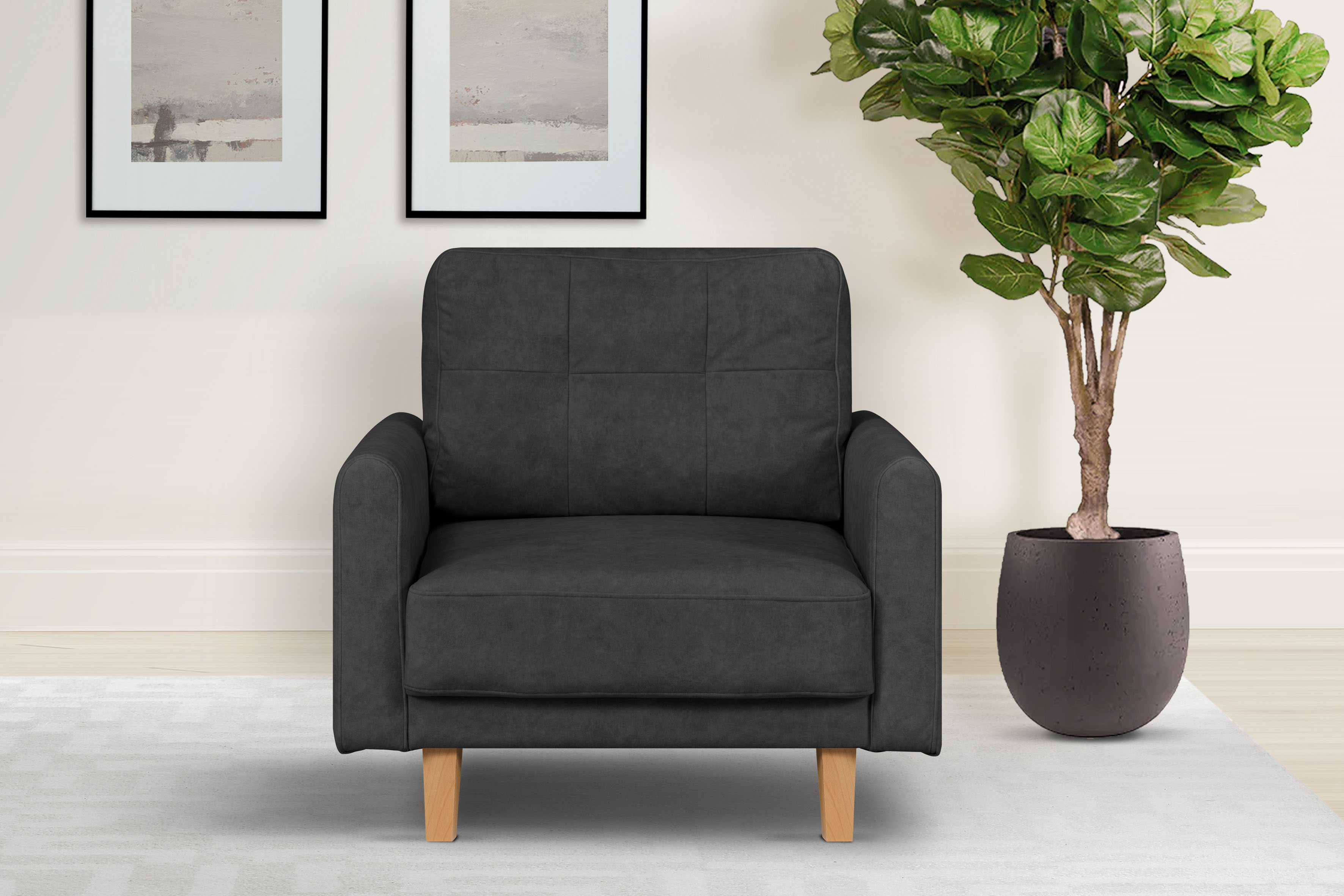 OTTO home Sessel "TRIPLO Relaxsessel mit Wellenunterfederung, Maße B/T/H: 95/100/89 cm" Polstersessel mit Steppung im Rückenkissen, hohe Qualität