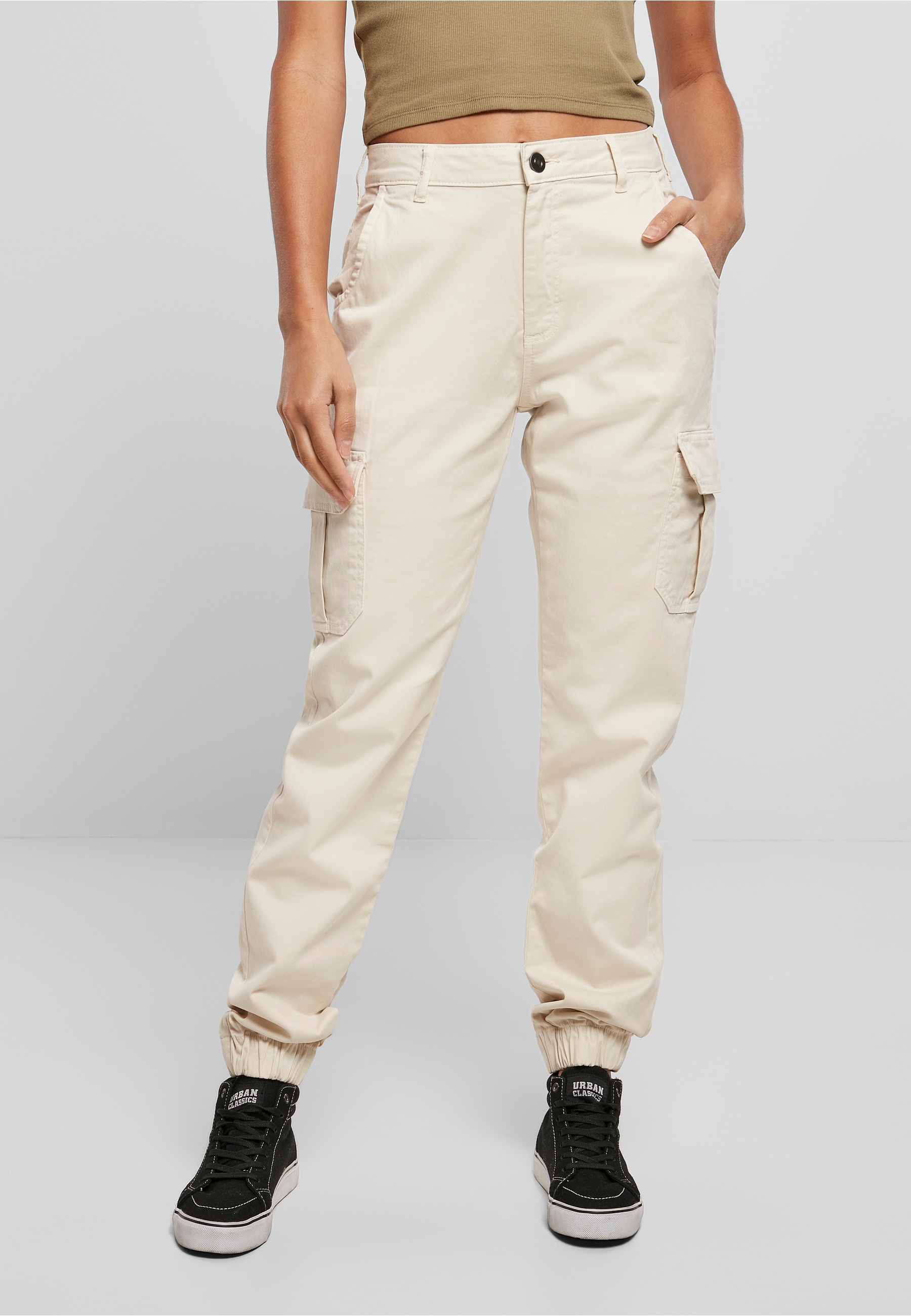 URBAN CLASSICS Cargohose »Urban Classics Damen Ladies High Waist Cargo Pants«