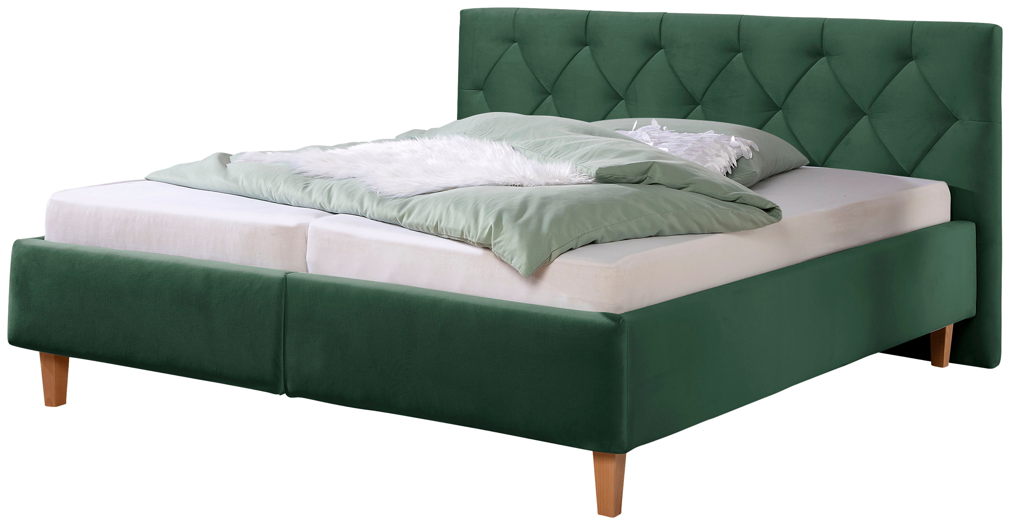 Home affaire Polsterbett "Sunley 100" Kreuzsteppung, Kopfteilhöhe 102 cm, ohne oder mit Matratze/Lattenrost