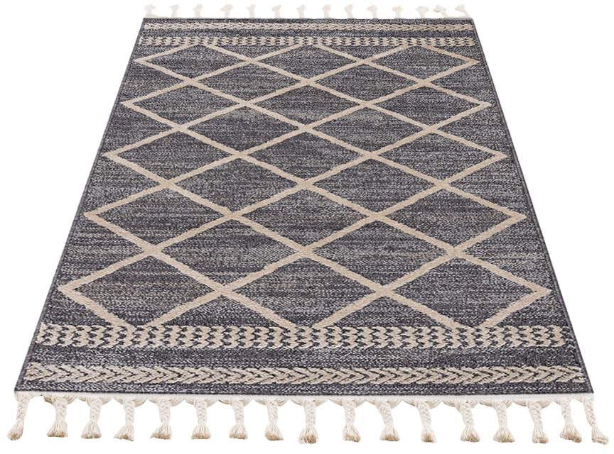 Carpet City Läufer "Art 2645", rechteckig, 7 mm Höhe, Kurzflor, mit Kettfäden, Rauten-Optik, ideal für Flur & Diele