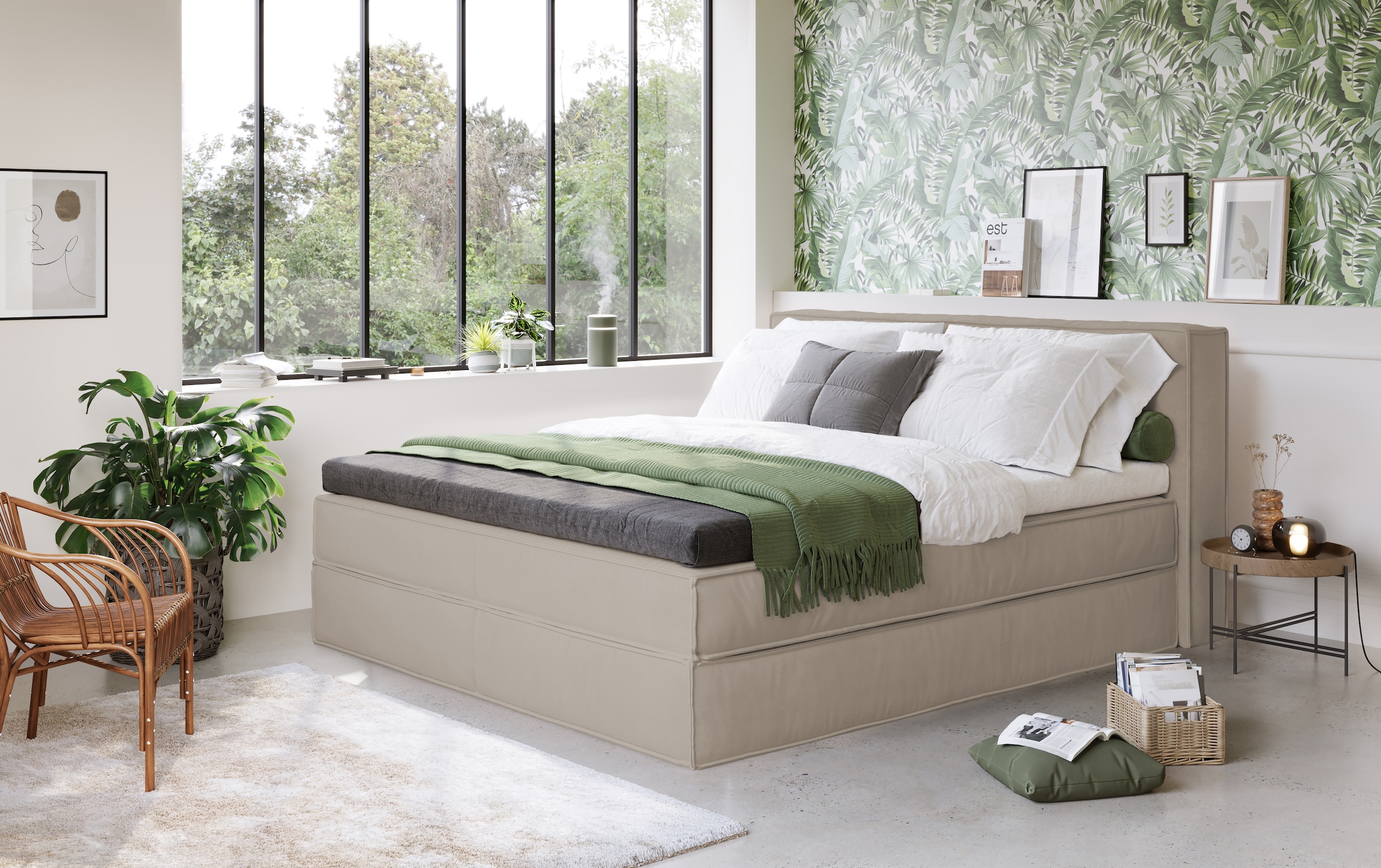 LeGer Home by Lena Gercke Boxspringbett "Addyson", (Härtegrade H2, H3 und H günstig online kaufen