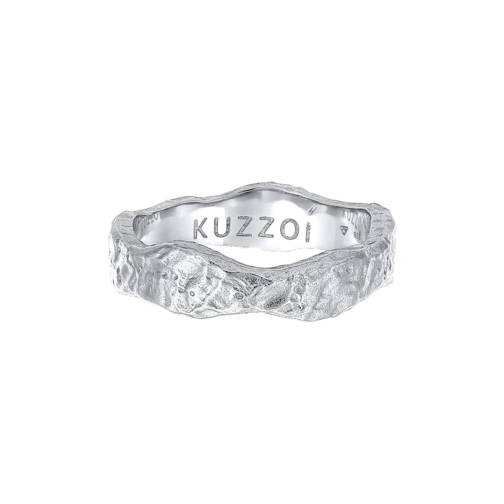 Kuzzoi Silberring »Herren Bandring Organic Struktur 925 Silber«