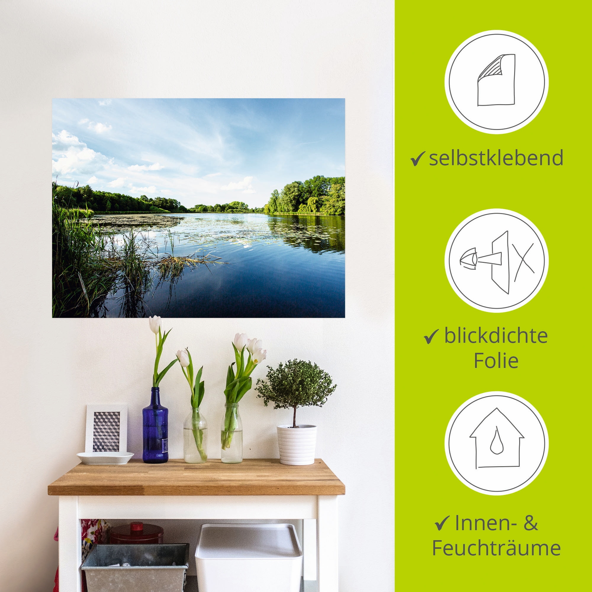 Artland Wandbild »Idylle pur«, Gewässer, (1 St.), als Leinwandbild, Poster, Wandaufkleber in verschied. Größen